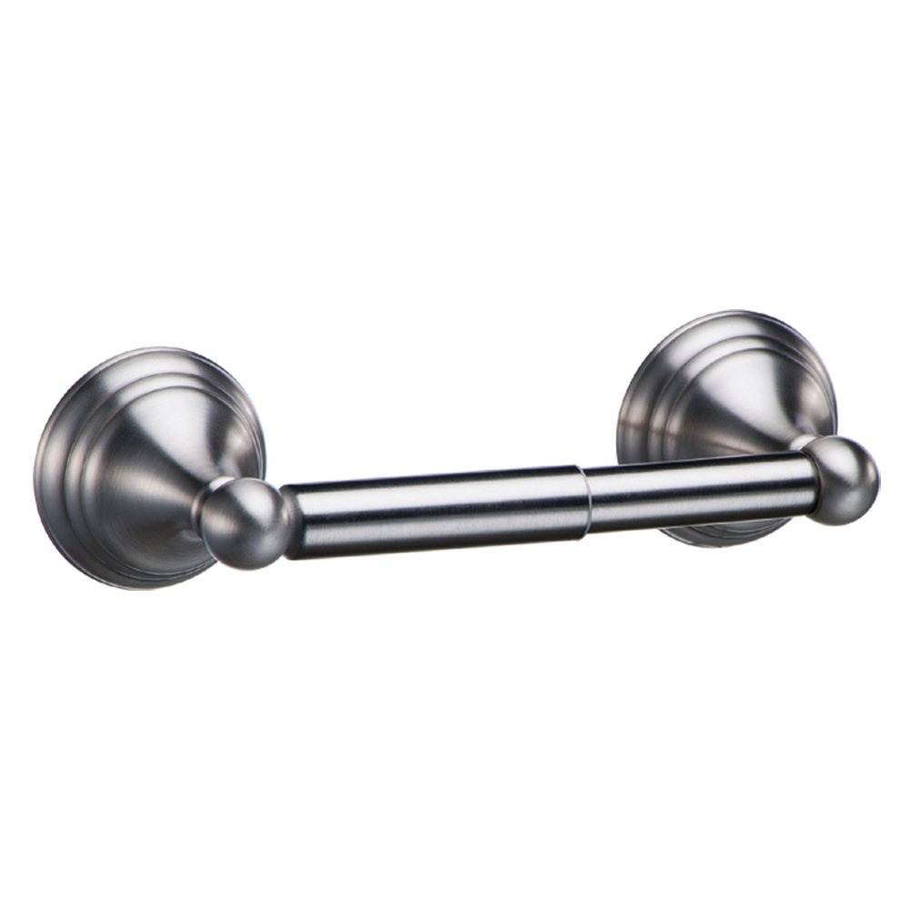 Gatco 4363 Charlotte Toilet Paper Holder in Satin Nickel Finish - Bathroom Tissue Roll Stand for Modern Homes & Restrooms