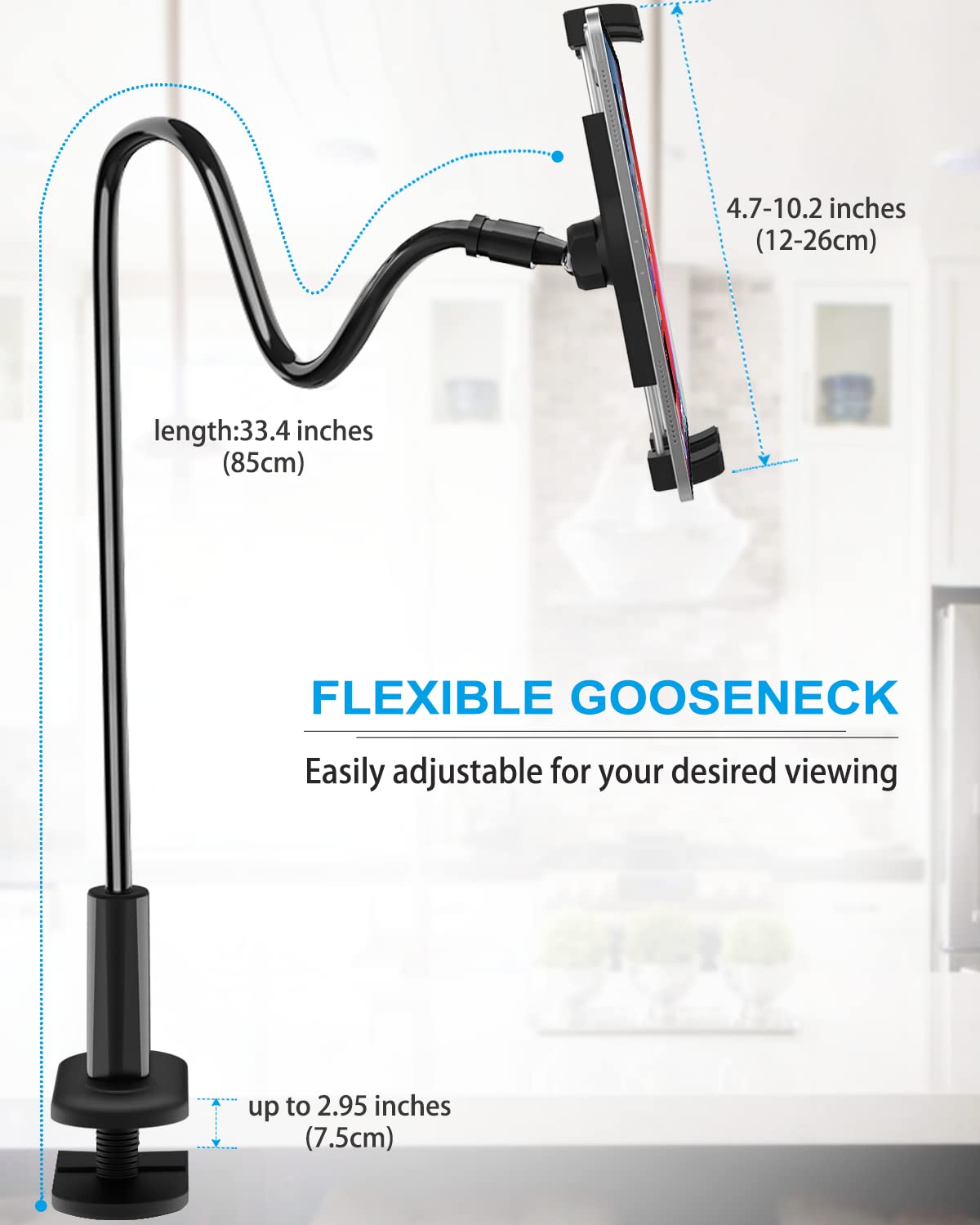 Adjustable Gooseneck Tablet Holder Stand for 4.7