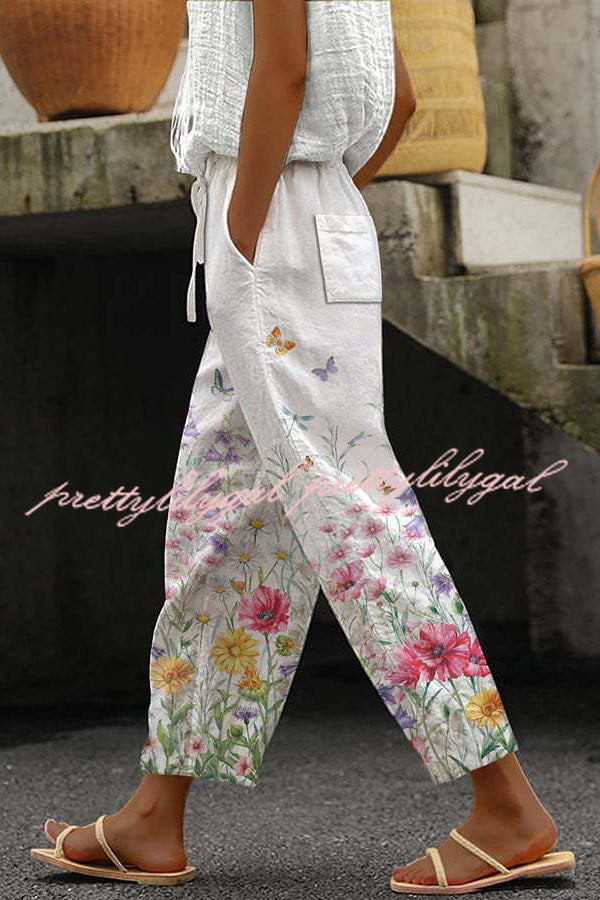 Stylish Printed Button Pocket Pants for Women - Trendy Casual Trousers with Unique Design - Perfect for Office, Travel & Everyday Wear