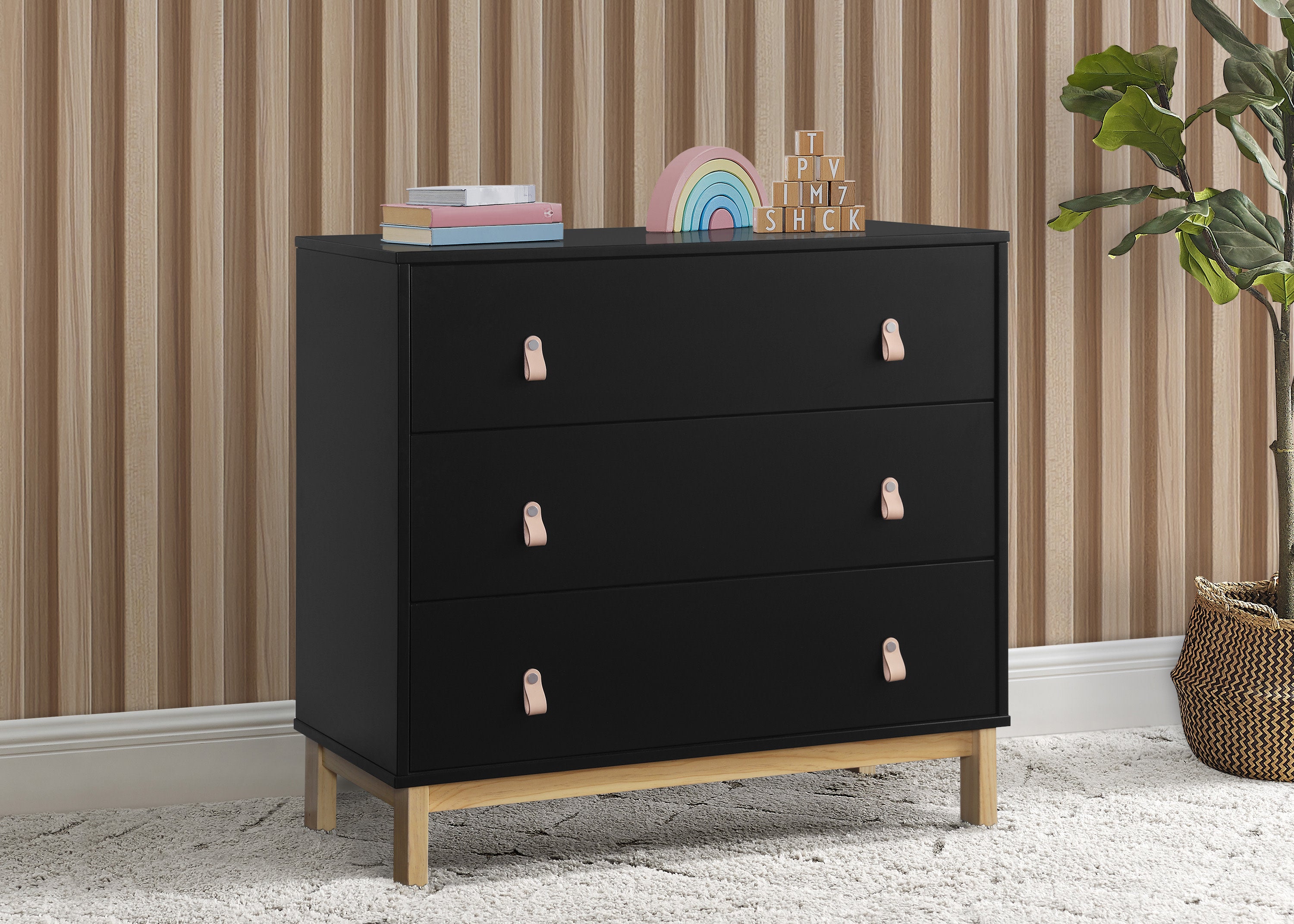 BabyGap Legacy 3-Drawer Dresser with Leather Pulls & Secure Interlocking Drawers - Perfect Nursery Storage for Baby Clothes, Diapers, and Essentials