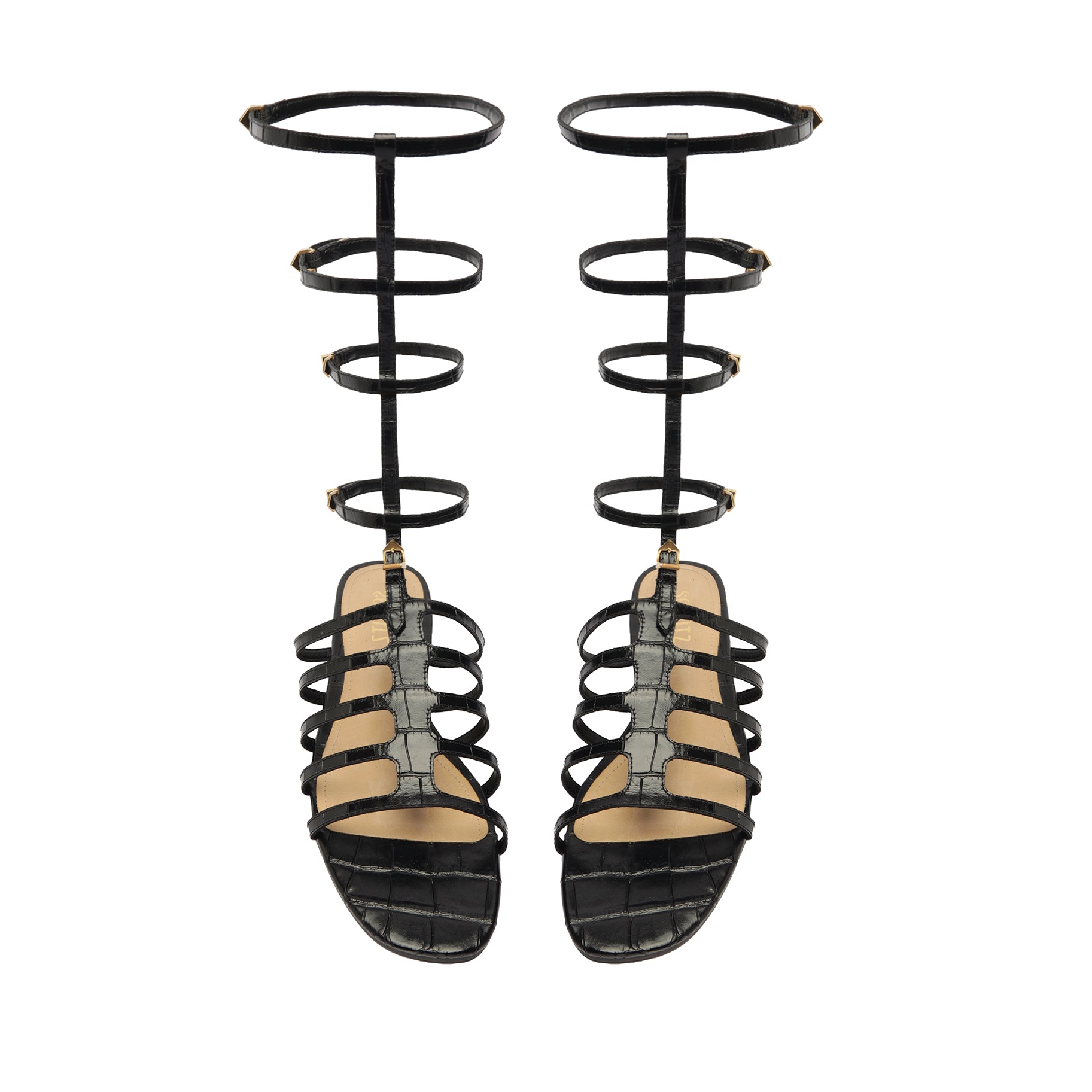 Hayden Crocodile Embossed Leather Sandals for Women - Comfortable Summer Slide Sandals with Arch Support | Perfect for Beach, Vacation, and Casual Outings