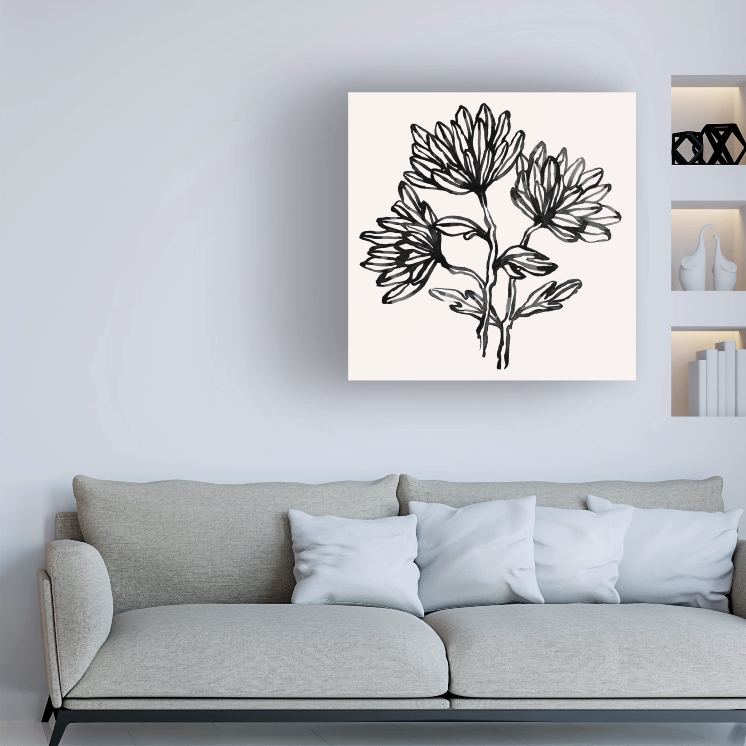 Emma Scarvey 'Gestural Blooms II' Canvas Art Print - Modern Floral Wall Decor for Living Room, Bedroom & Office - Trademark Fine Art Collection