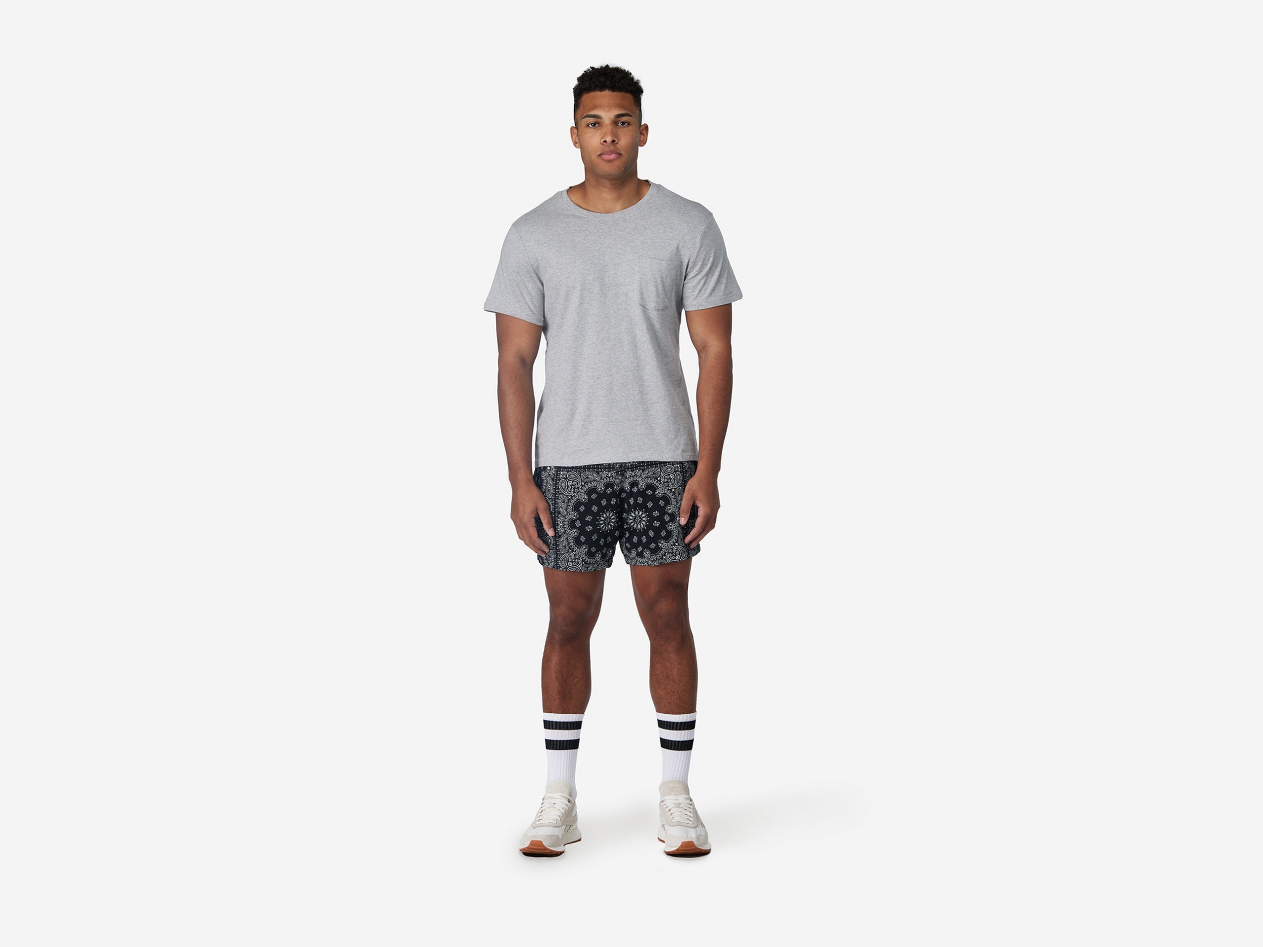4 Pocket Lounge Shorts for Men - Comfortable Casual Bandana Print Shorts with Side Pockets | Perfect for Summer, Beach, Lounging & Outdoor Activities