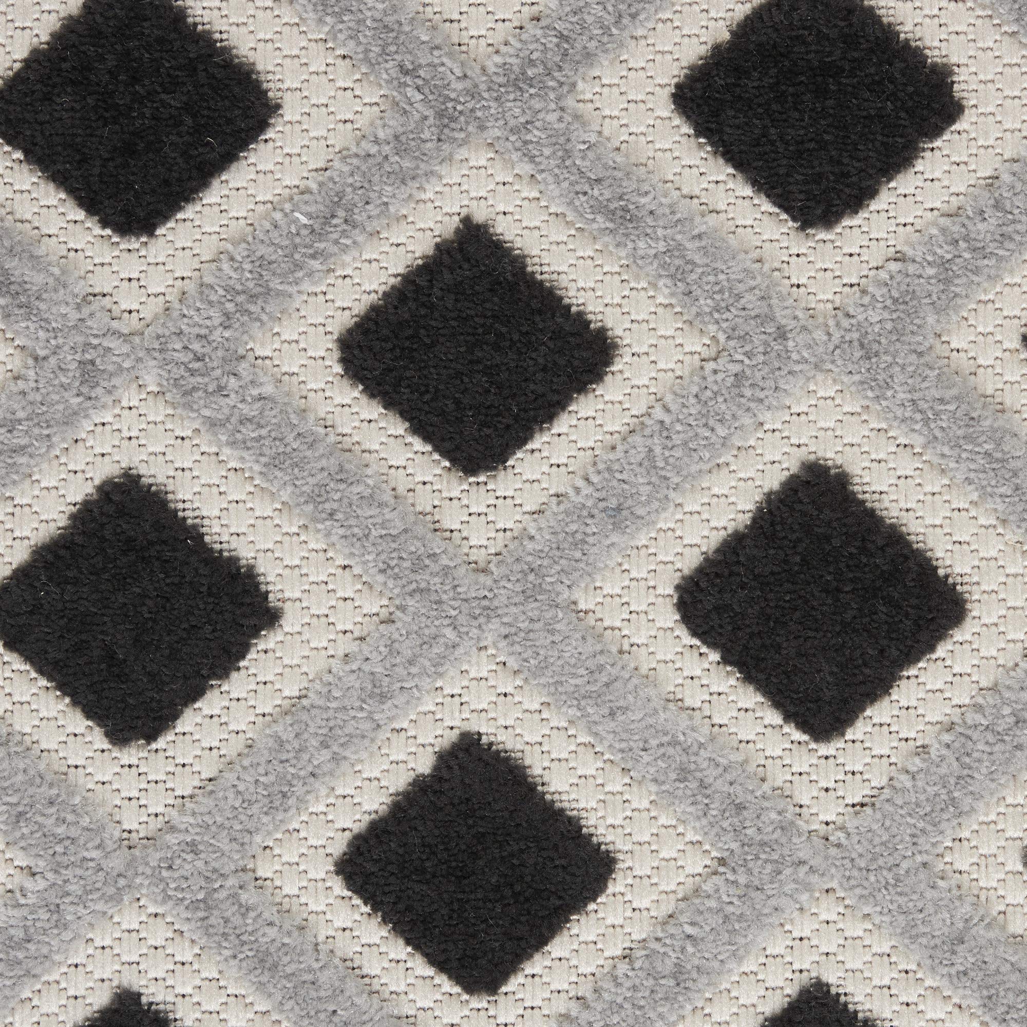 Nourison Aloha Geometric Black and White Indoor/Outdoor Area Rug - 2'3