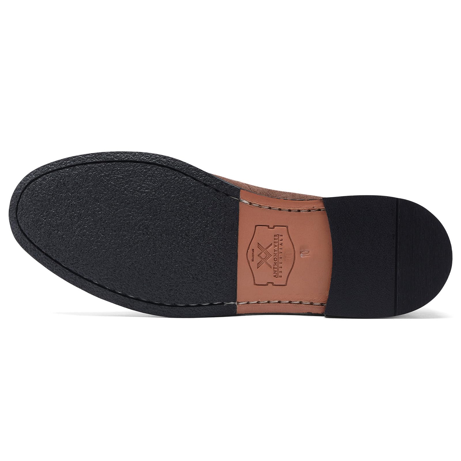 Anthony Veer Sherman Men's Penny Loafers - Genuine Leather Blake Stitch Dress Shoes with Ortholite® Cushioned Footbed - Comfortable Business Casual & Formal Wear for Office, Wedding & Daily Use