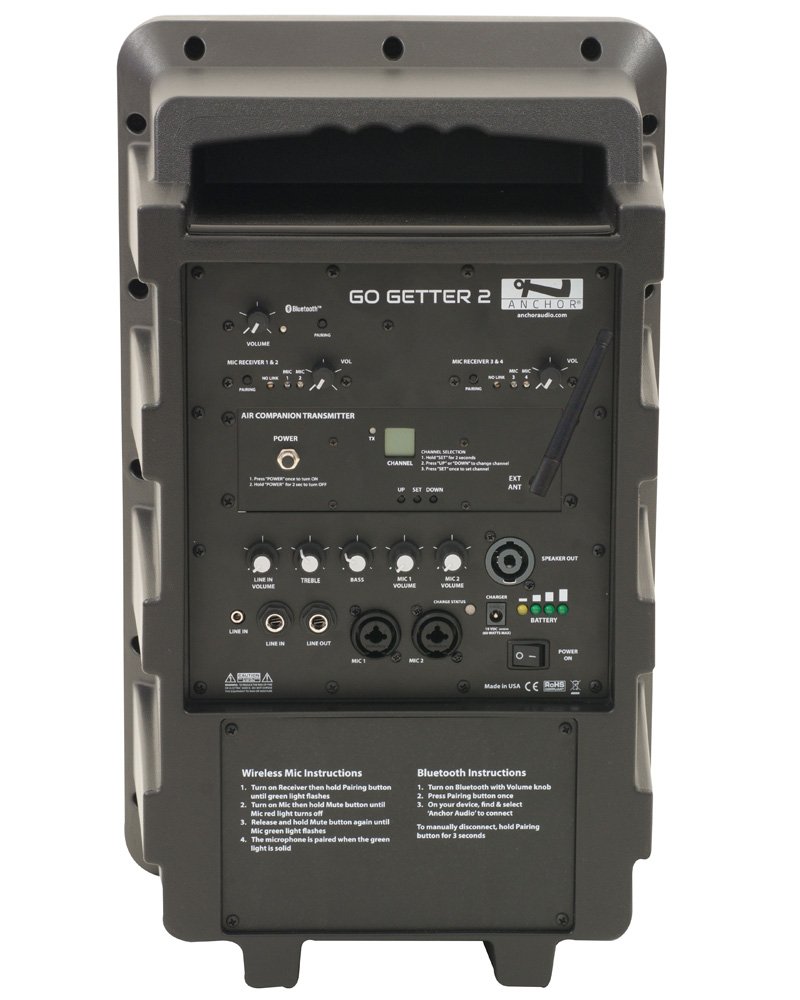 Anchor Audio Go Getter Deluxe AIR Package 4 - Wireless PA System with AIR Companion Speaker & 4 Wireless Mics | Perfect for Outdoor Events, Parties, and Public Speaking