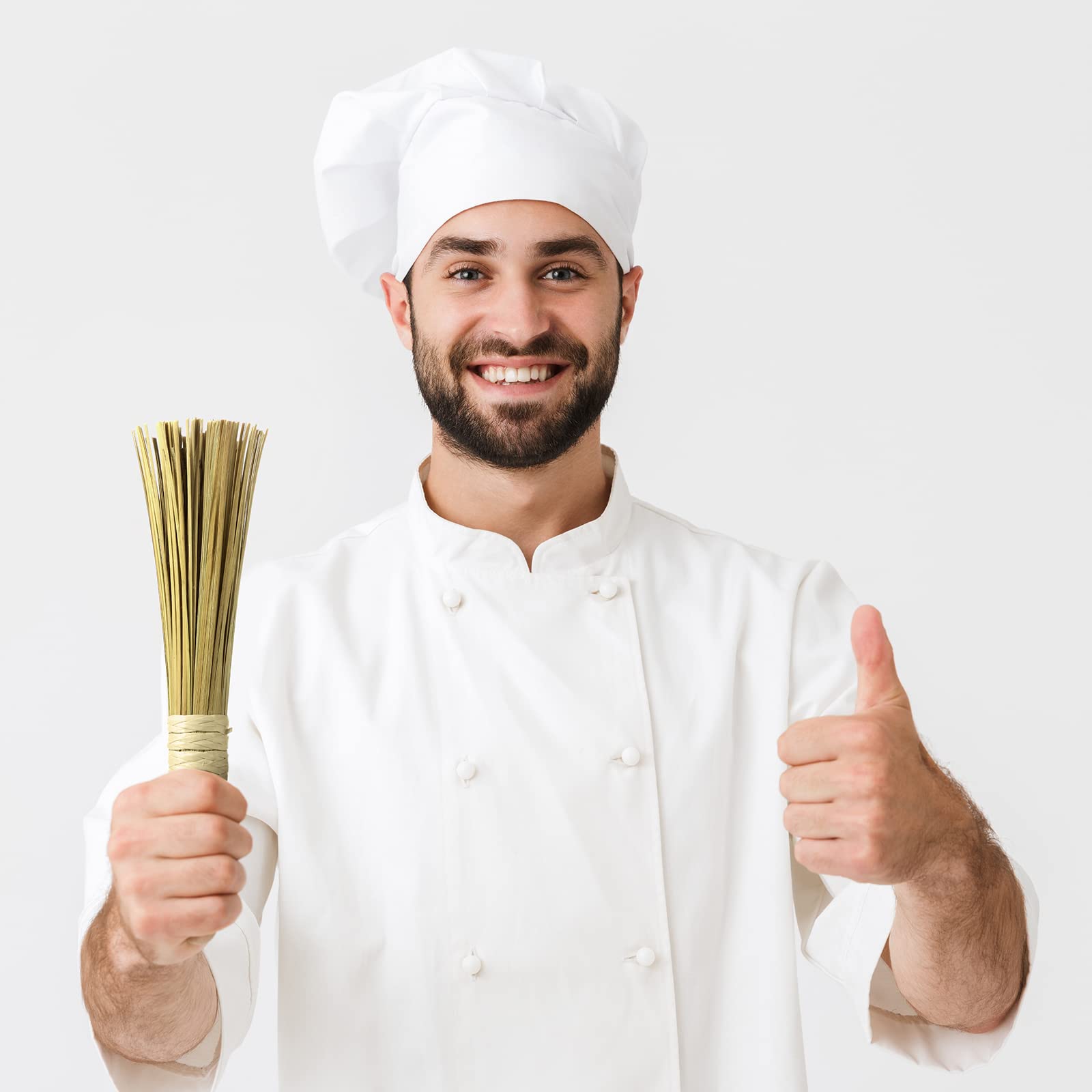 12 Inch Bamboo Wok Brush Set - 4 Pack Natural Bamboo Scrub Brushes for Pots, Pans, Skillets & Grill Cleaning - Heavy Duty Kitchen Scraper & Dish Cleaning Brush for Nonstick Cookware - Perfect for Camping, BBQ & Home Cooking