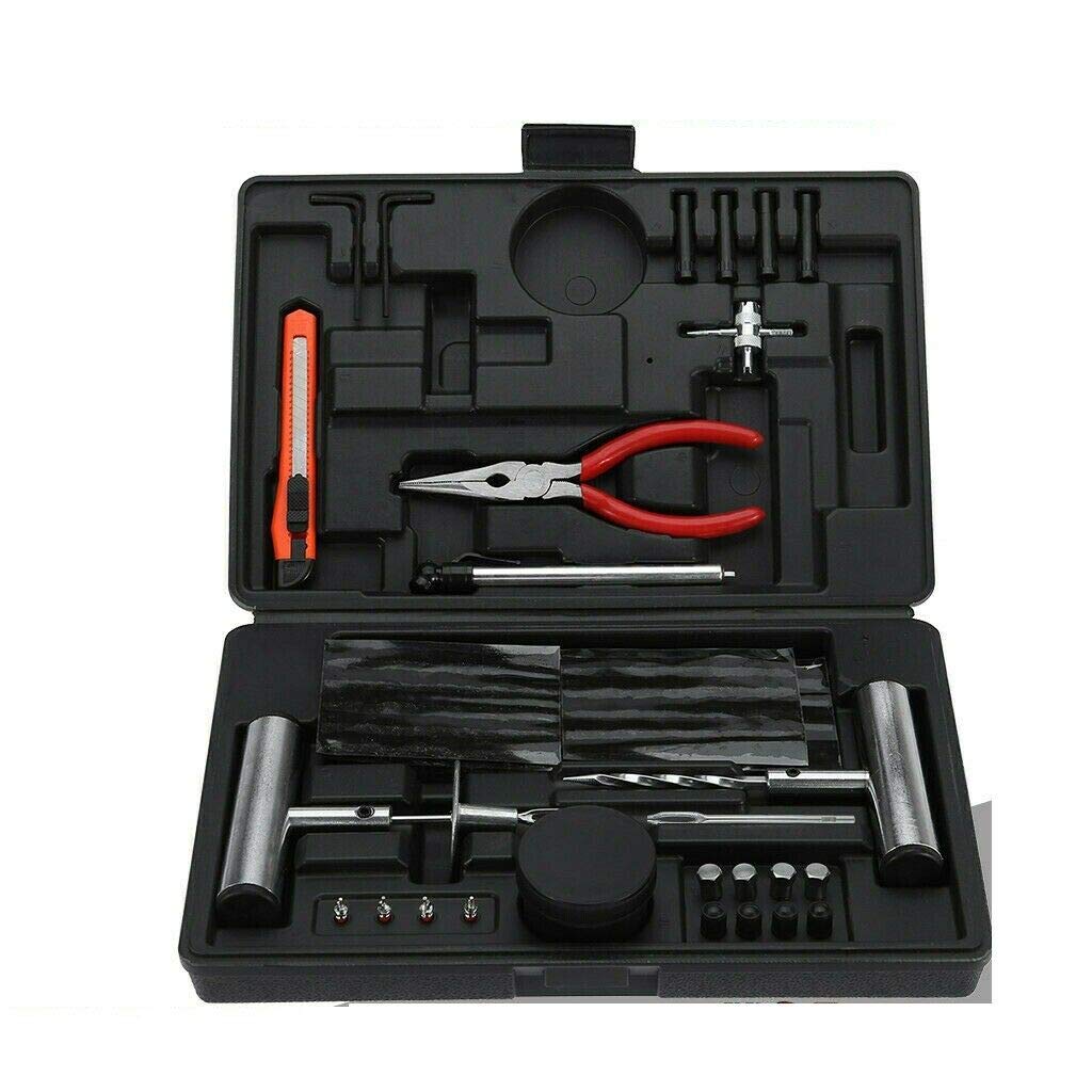 64-Piece Tire Repair Kit for Cars & Trucks - DIY Plug & Patch Set for Tubeless Tires - Emergency Roadside Flat Tire Fix - Jikkolumlukka Brand (Perfect for Road Trips, Off-Roading & Daily Commutes)
