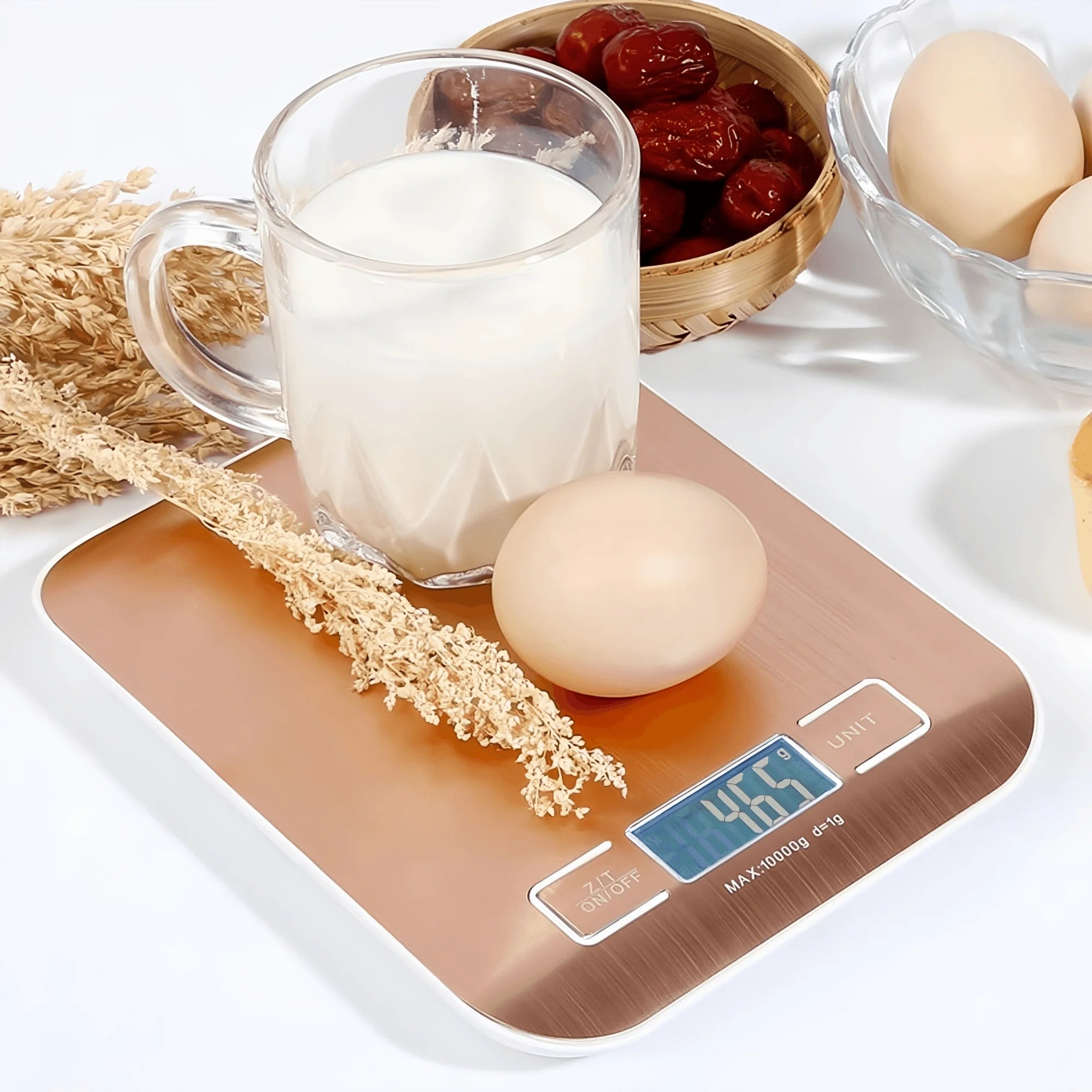 ANYCO Anygleam 10Kg Stainless Steel Digital Kitchen Scale for Coffee, Food, Baking - Precise Measurement for Home & Commercial Use (Gold)