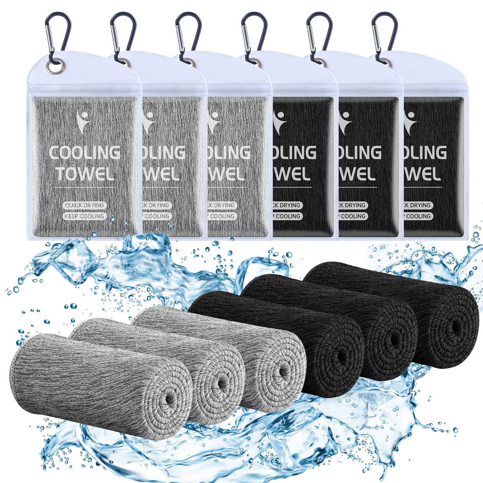 **6 Pack Cooling Towels for Neck & Face (40