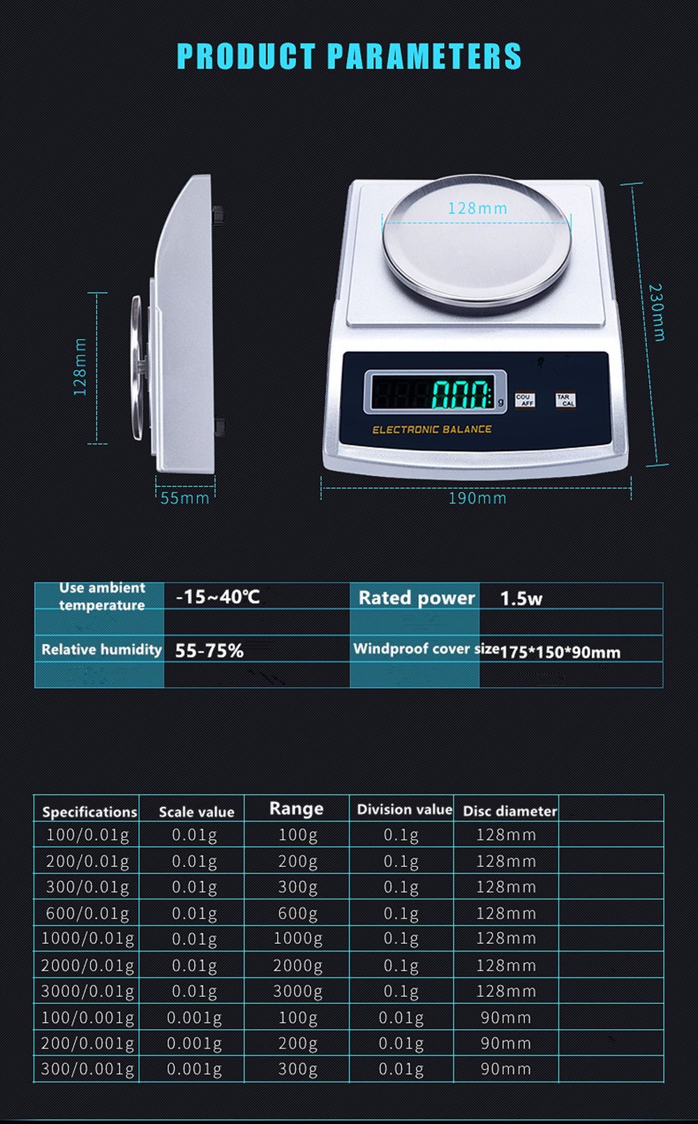 NEWTRY 200g x 0.01g High Precision Digital Analytical Lab Scale - Industrial Counting Scale for Jewelry, Gold, Powder & Small Parts (Portable Milligram Balance for Laboratories, Pharmacies & Science Labs)