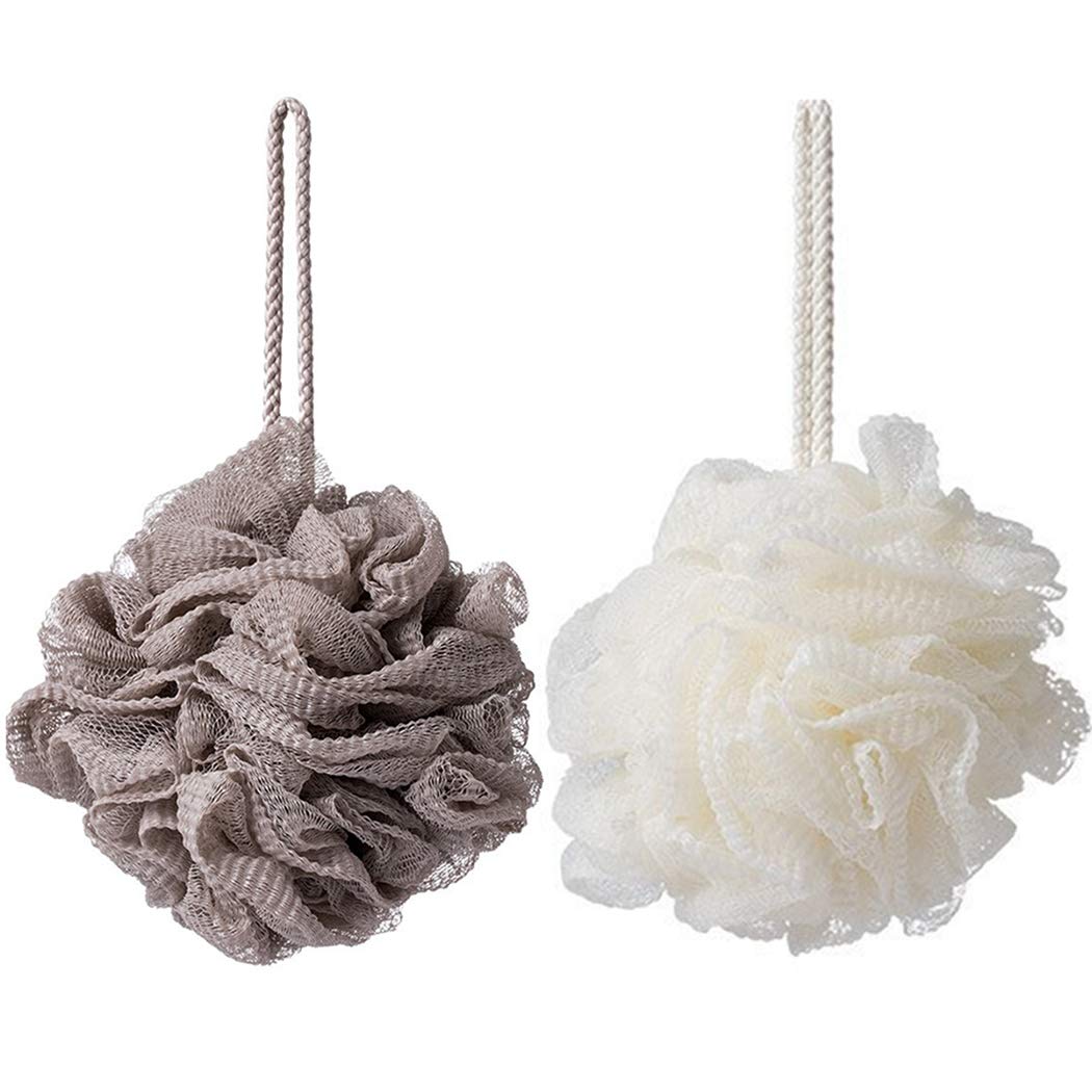 Boxoon 2-Pack Large Loofah Shower Sponges - Exfoliating Bath Sponge Balls for Adults & Kids | Gentle Skin Cleansing for Shower & Bath Time Relaxation