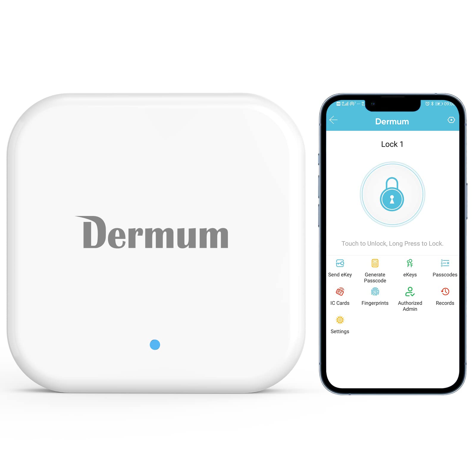Dermum G3 Keyless Fingerprint Smart Door Lock - Secure Keypad Entry with Bluetooth & WiFi - Perfect for Homes, Apartments & Vacation Rentals