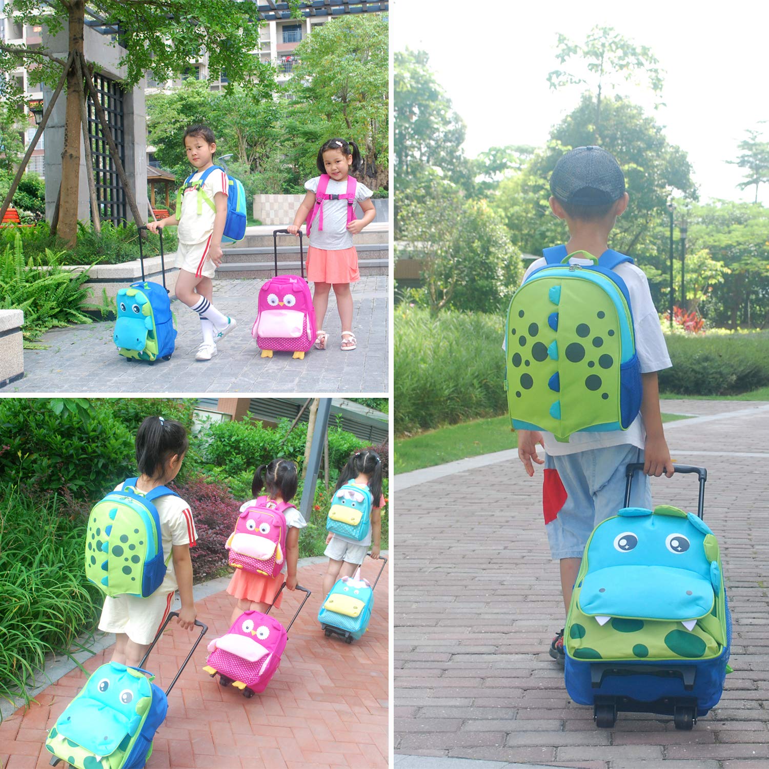 Yodo 3-Way Kids Suitcase with Wheels - Convertible Toddler Rolling Backpack for Travel, School & Sleepovers | Lightweight Carry-On Luggage for Boys & Girls