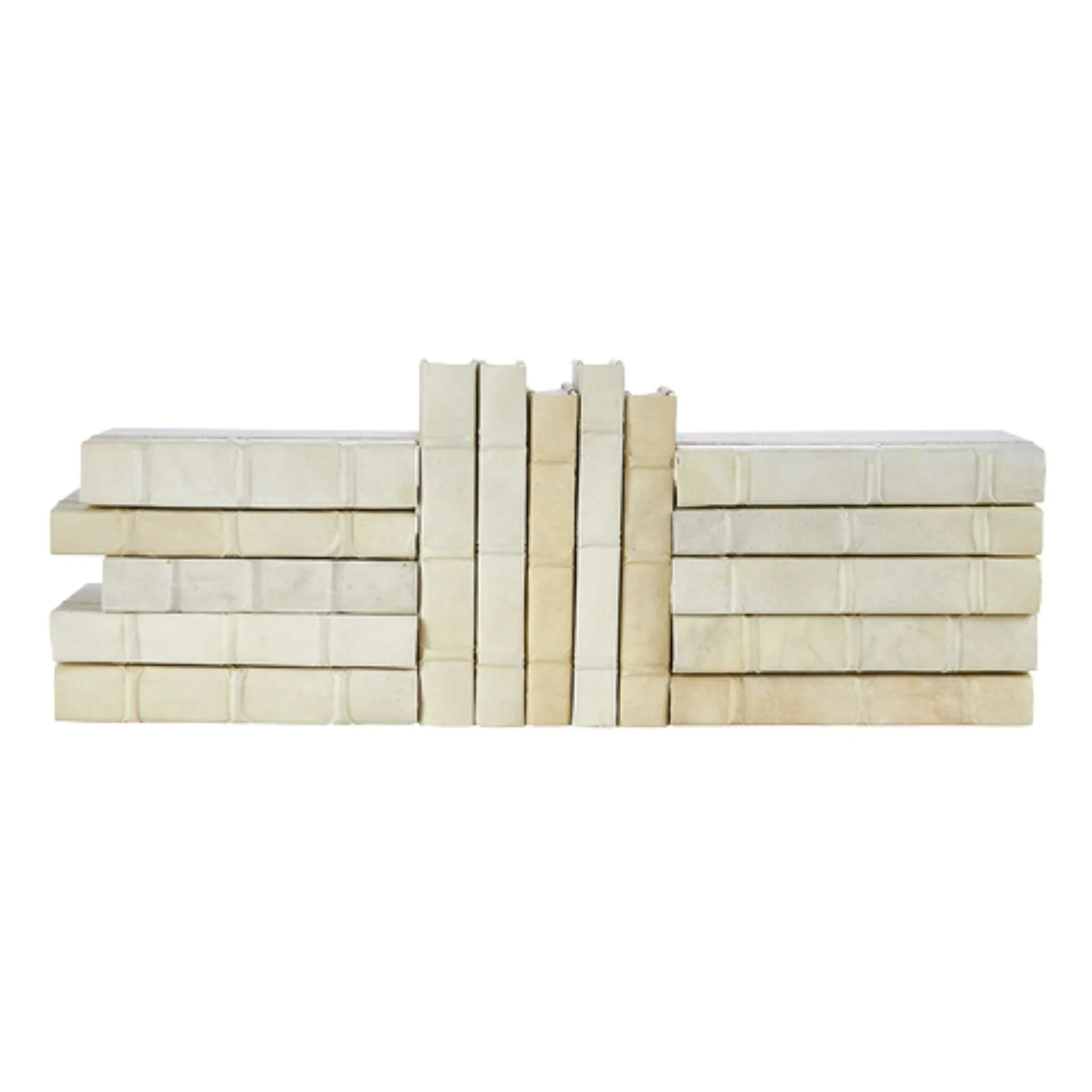 15-Piece Vellum Bound Neutral Decorative Book Set - Perfect for Home Library, Bookshelf Decor, and Vintage-Themed Interior Design