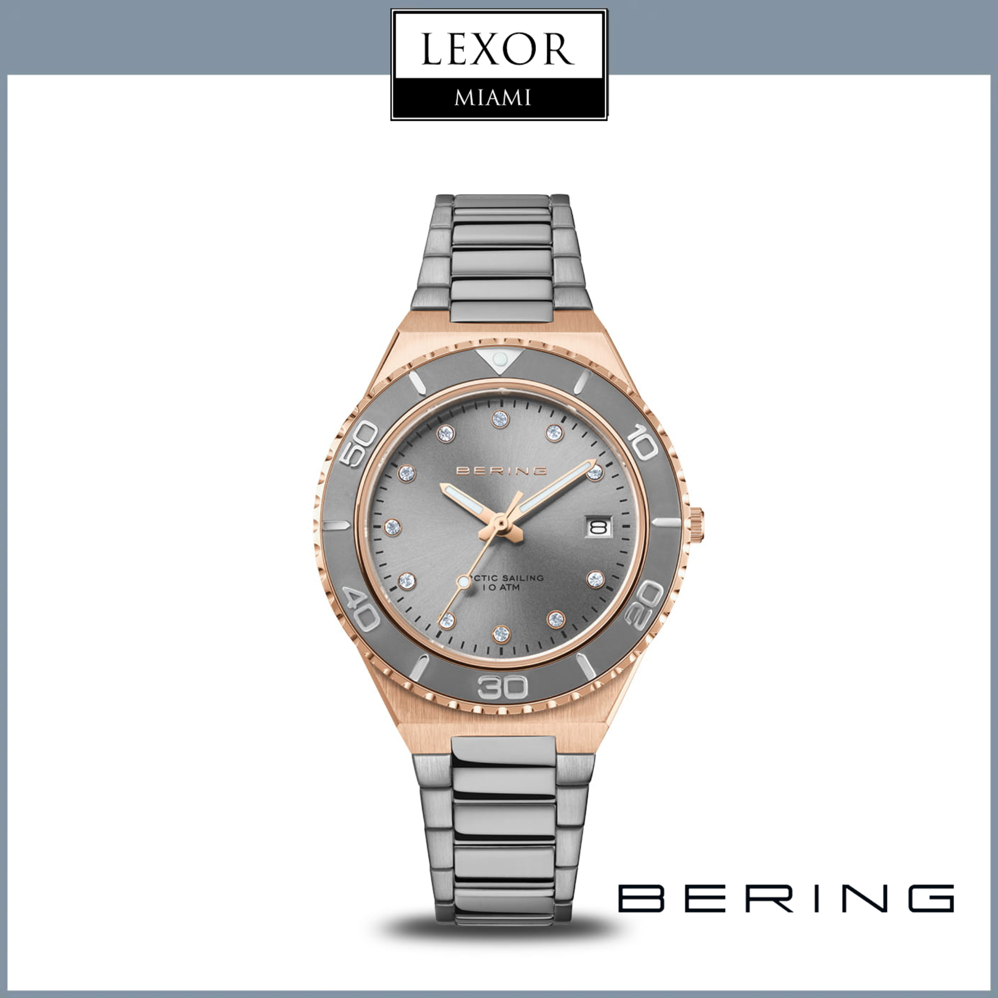 Bering Classic Polished & Brushed Rose Gold Watch 18936-769 for Women | Elegant Timepiece for Office, Party & Everyday Wear