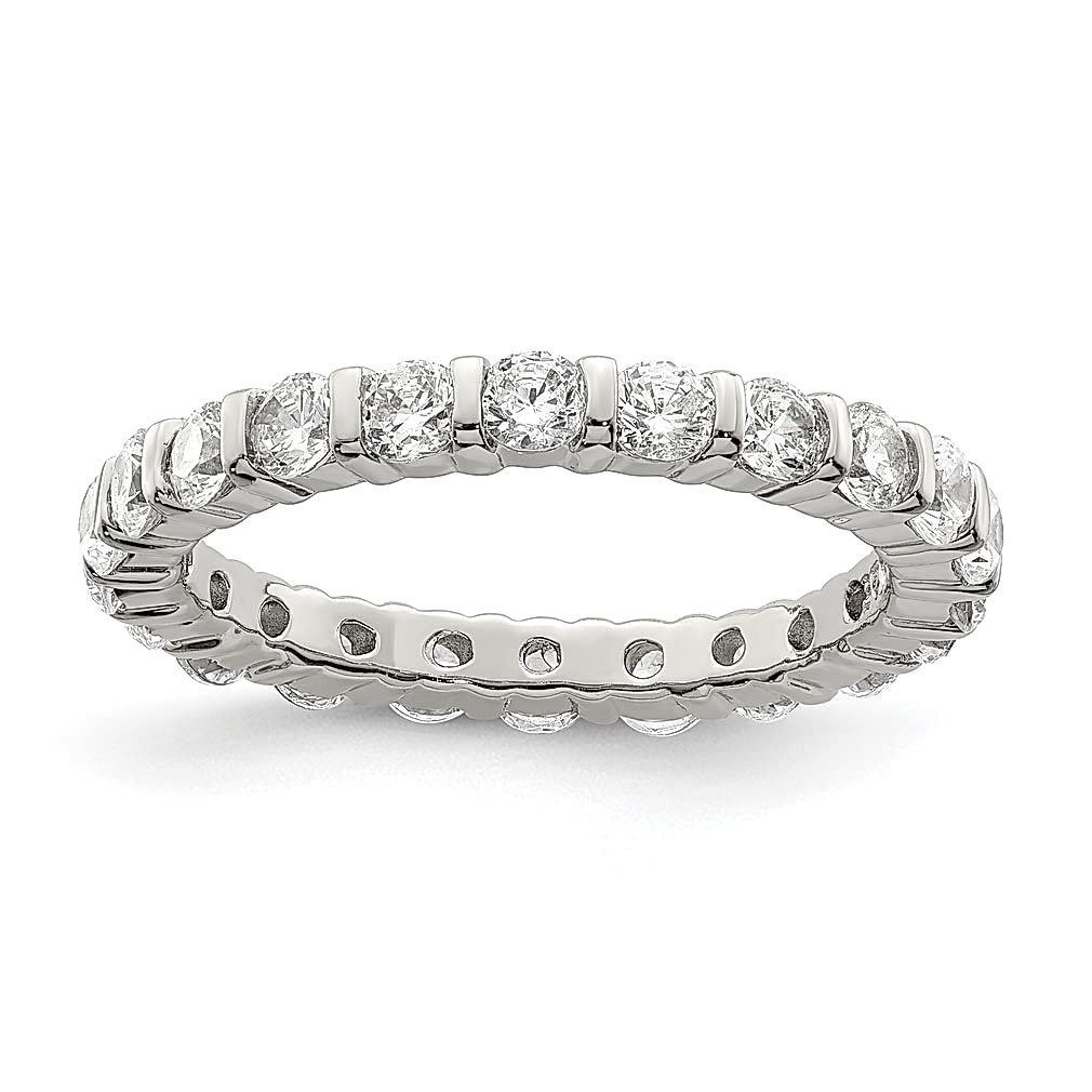 925 Sterling Silver Cubic Zirconia Eternity Band Ring for Women - Stackable Wedding Jewelry, Anniversary Gift for Her - Perfect for Bridal, Engagement & Everyday Elegance