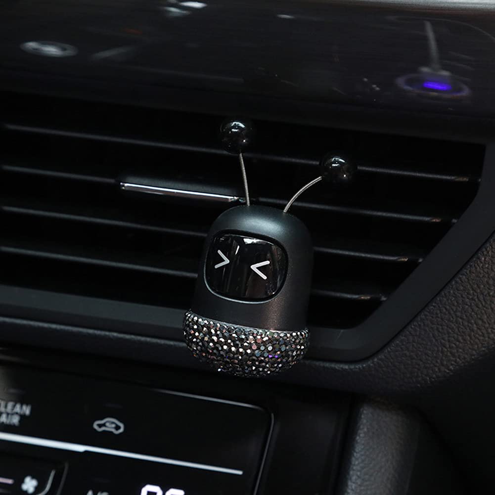 Diamond-Encrusted Car Aroma Diffuser | Robot-Shaped Air Freshener for Car Vents | Creative Car & Home Fragrance Decor | Perfect for Office, Travel & Daily Commute