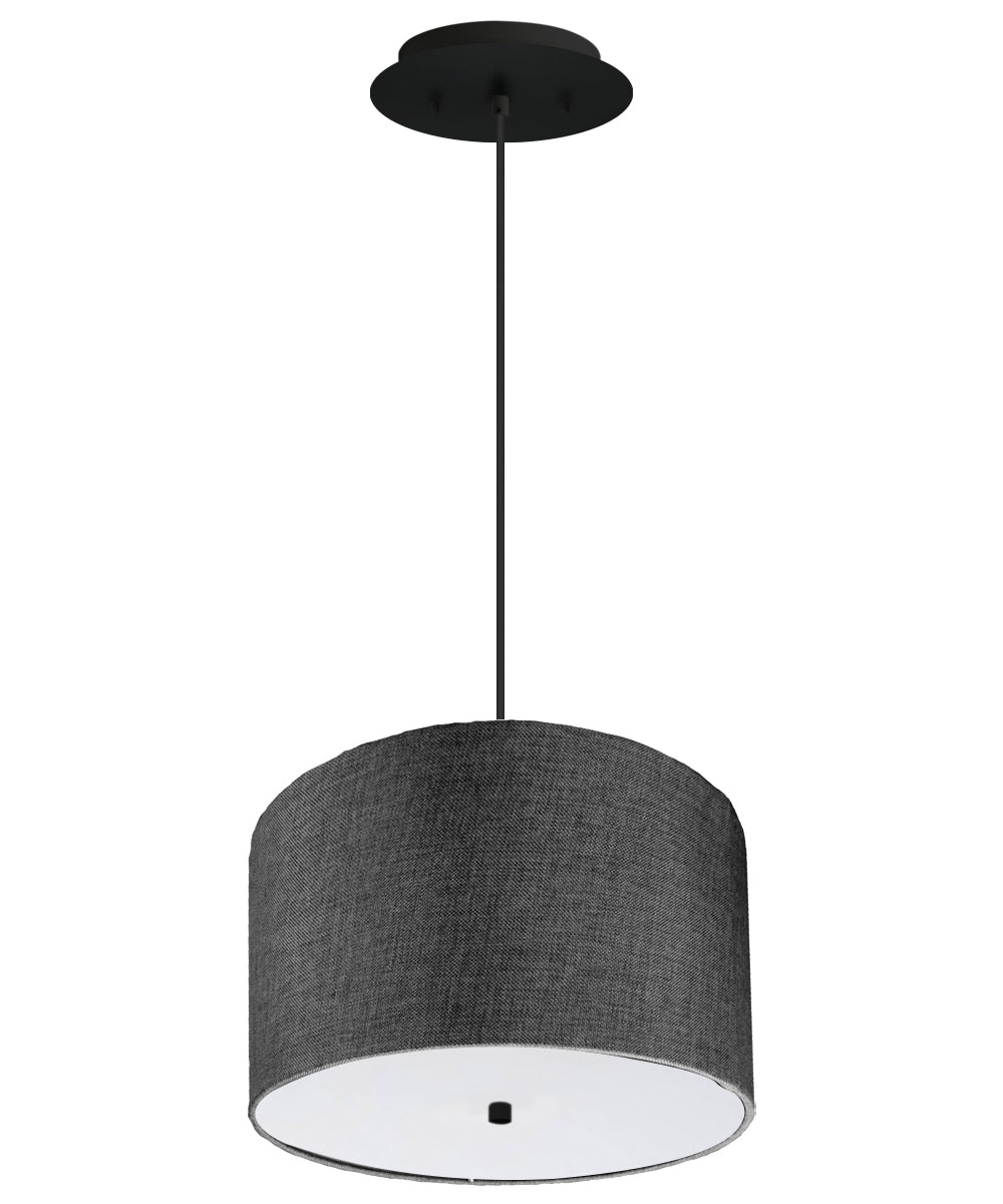 14W 2-Light Pendant Lighting Fixture with Granite Gray Glass Shade & Black Cord - Perfect for Kitchen Island, Dining Room, and Modern Home Decor