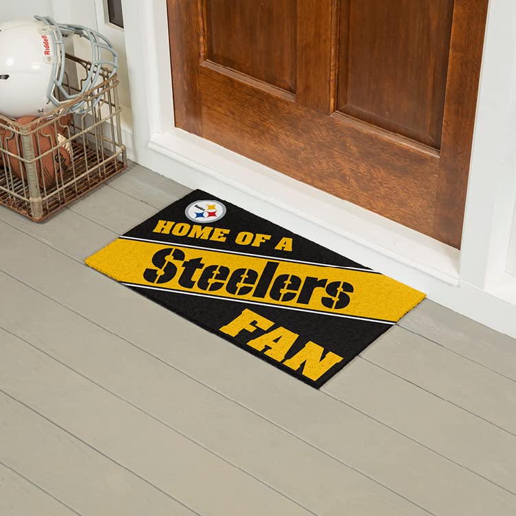 Pittsburgh Steelers Officially Licensed Door Mat 28x16 Inches - Indoor/Outdoor Non-Slip Sports Fan Rug for Home, Office & Game Day Decor