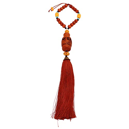 Exquisite Peach Wood Amulet Pendant - Durable Handcrafted Chinese Wooden Car Charm for Protection & Good Luck | Perfect for Vehicle Decor, Home Blessing & Spiritual Gifts