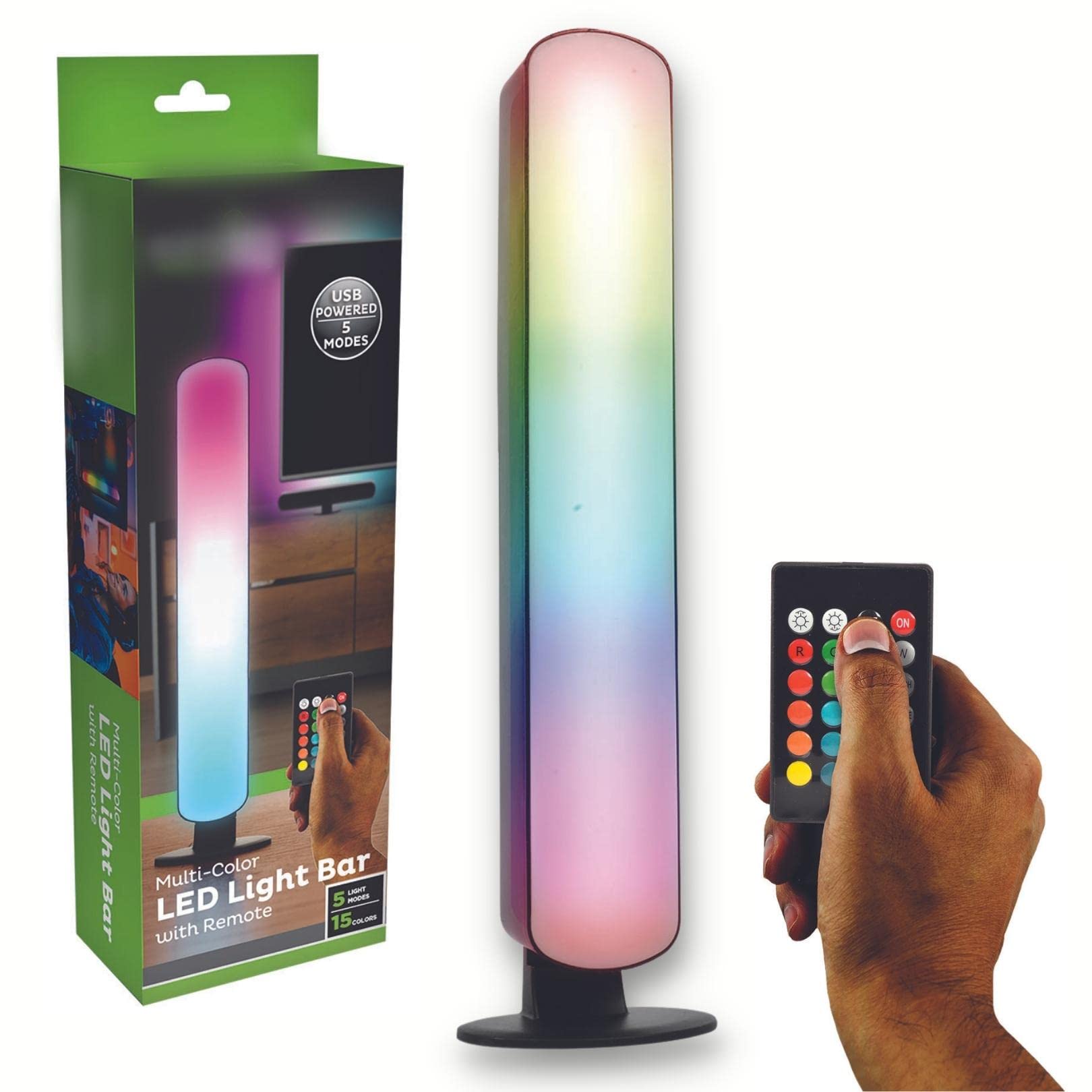 RGB LED Light Bar for Bedroom & Gaming Room - USB Powered Color Changing Mood Lighting - Vertical/Horizontal Mount Room Decor - Perfect for Gaming Setup, Home Theater & Night Light