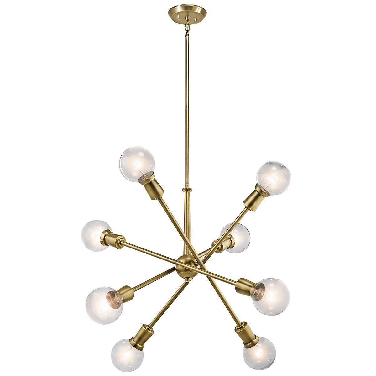 Callaway Sputnik Modern LED Chandelier - 8-Light Mid Century Ceiling Fixture for Dining Room, Living Room, Bedroom - Dimmable Gold Finish Industrial Pendant Lighting for Home Decor