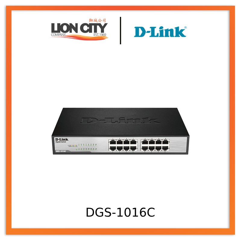 D-Link DGS-1016C 16-Port Gigabit Ethernet Unmanaged Network Switch - High-Speed Connectivity for Home & Office Networks - Ideal for Gaming, Streaming & Small Business Use