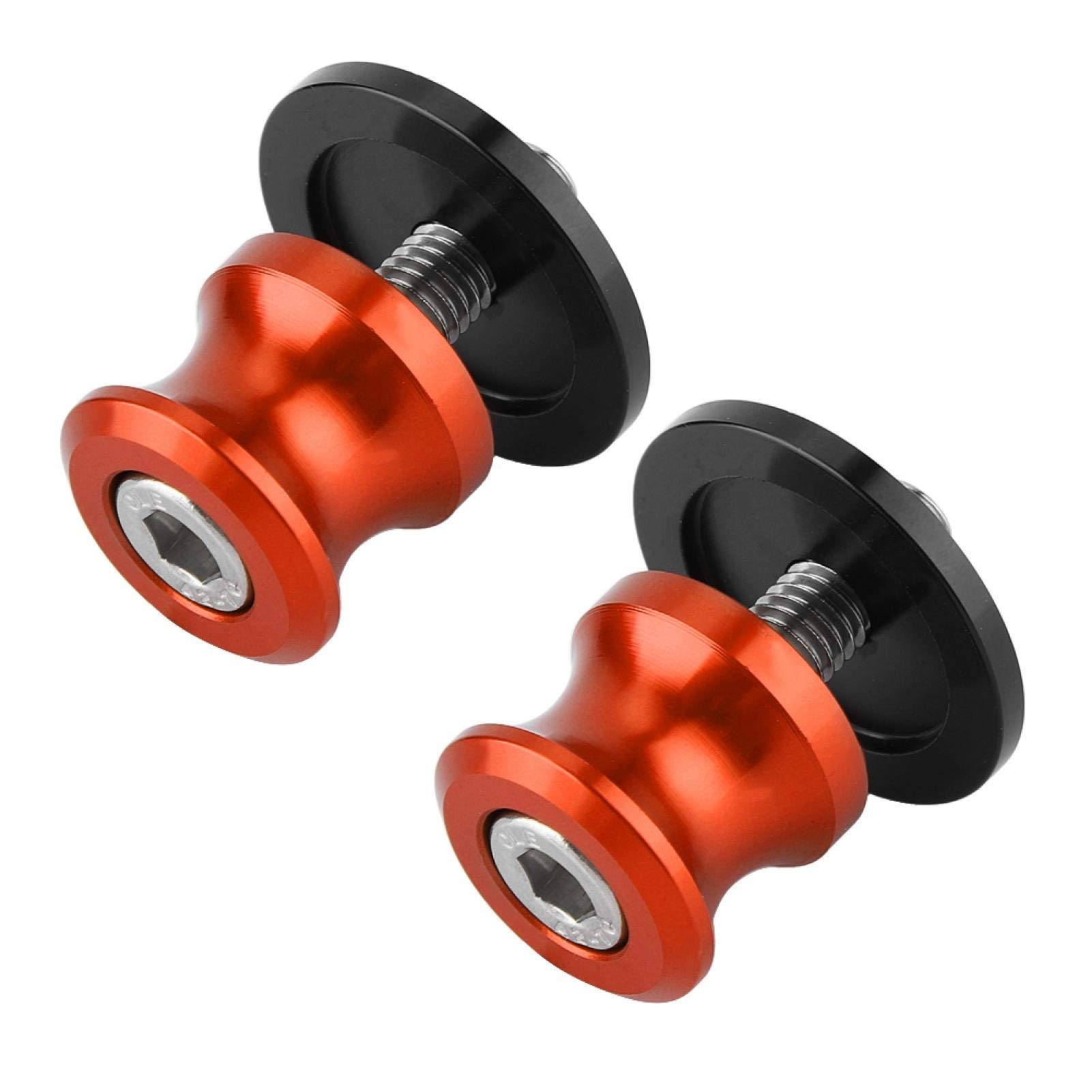 CNC Swing Arm Spool Stand - High-Quality Rear Spool Sliders & Swingarm Bobbins for Motorcycles (Orange) - Perfect for Bike Maintenance, Racing, and Customization