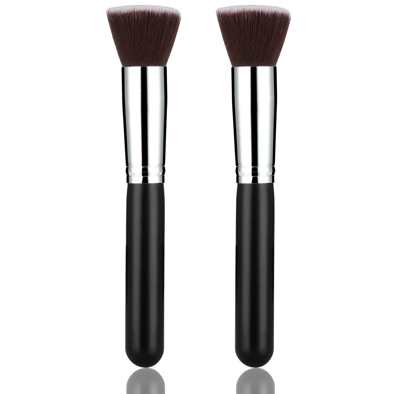 **Premium Professional Makeup Brush for Liquid, Cream & Powder - Dense Bristles for Buffing, Blending & Contouring - Black Face Brush (Pack of 1) - Perfect for Flawless Foundation & Blush Application**