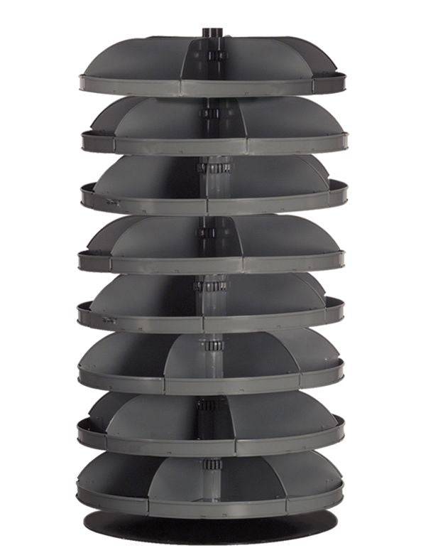 34-Slot Revolving Rotabin with 8 Adjustable Shelves - Heavy Duty Storage Organizer for Warehouse, Garage, and Retail Use