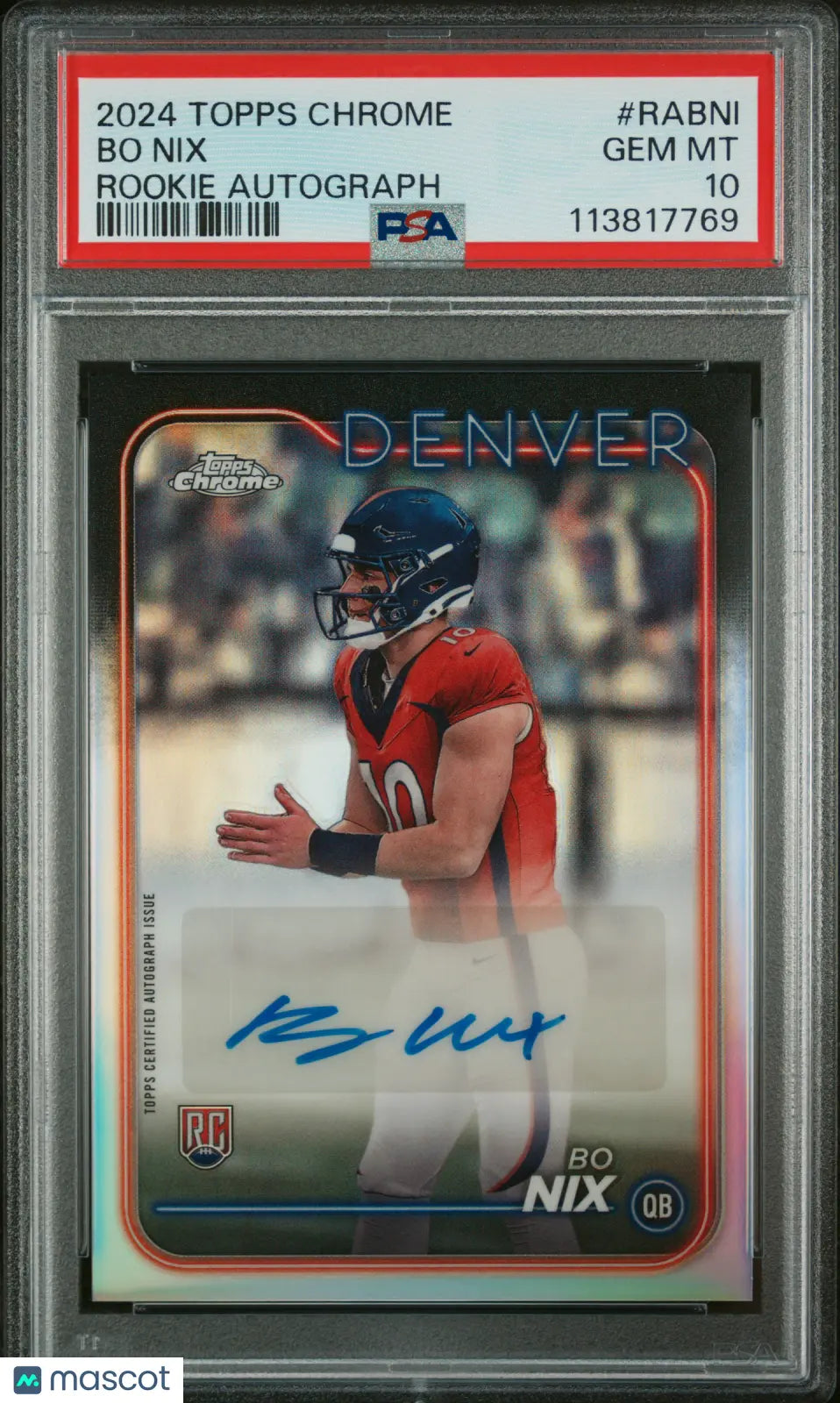 2024 Topps Chrome Basketball Rookie Autographs Variations - Bo Nix Auto PSA 10 Gem Mint - Rare Collectible Sports Card for Investment & Display