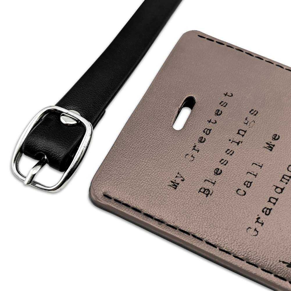 Personalized Leather Luggage Tag - Custom 1 Line Engraved ID Card Holder for Travel Bags & Suitcases | Perfect for Business Trips, Vacations & Gift Giving