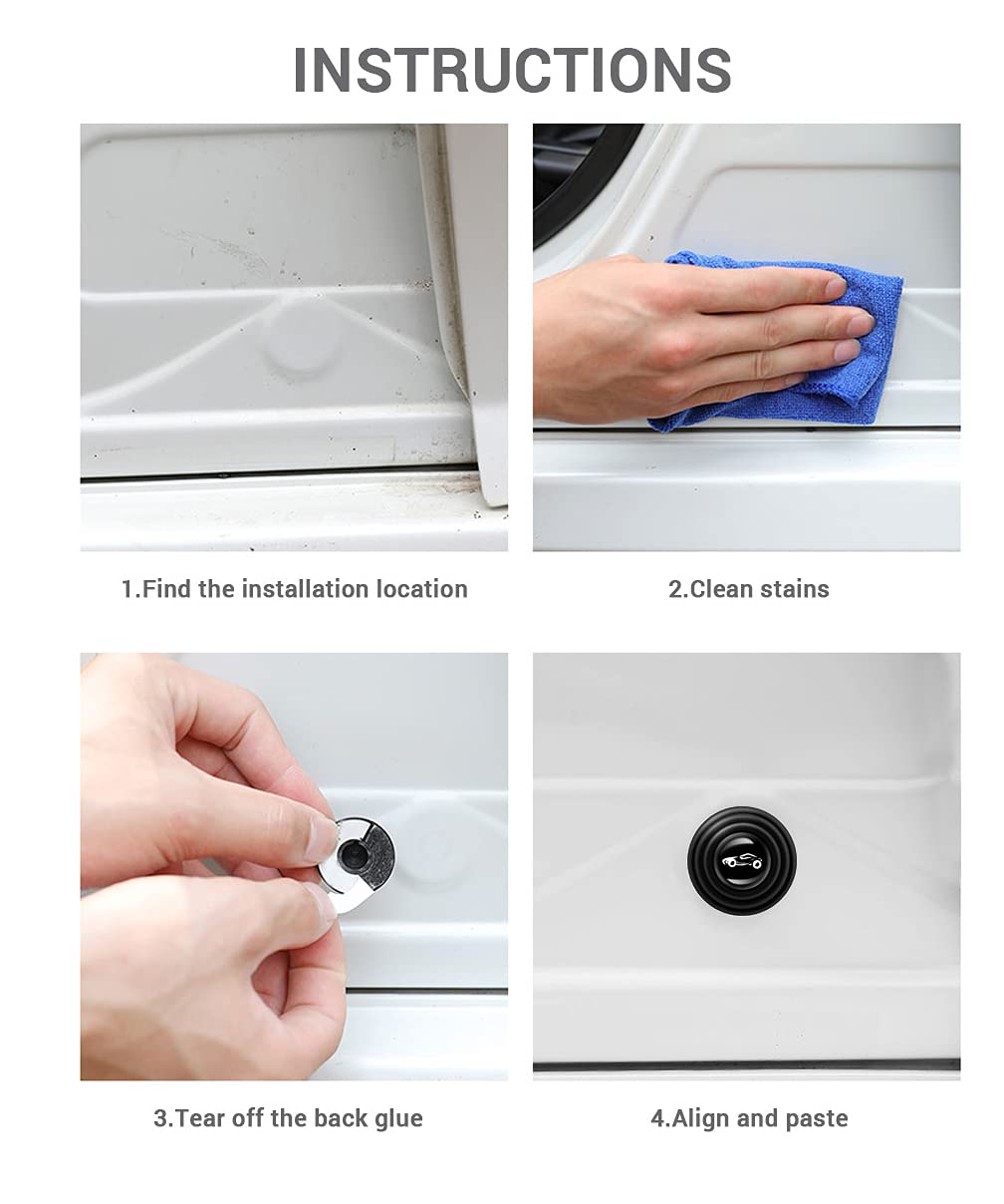 30PC Car Door Shock Absorbing Gasket Protectors - Anti-Collision, Soundproof & Edge Guards for Vehicle Doors (Black) | Perfect for Parking Lots, Garages & Daily Commute Protection