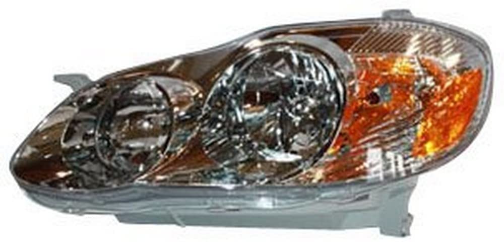 TYC Left Headlight Assembly Compatible with 2003-2004 Toyota Corolla - Replacement Headlamp for Improved Night Driving Safety