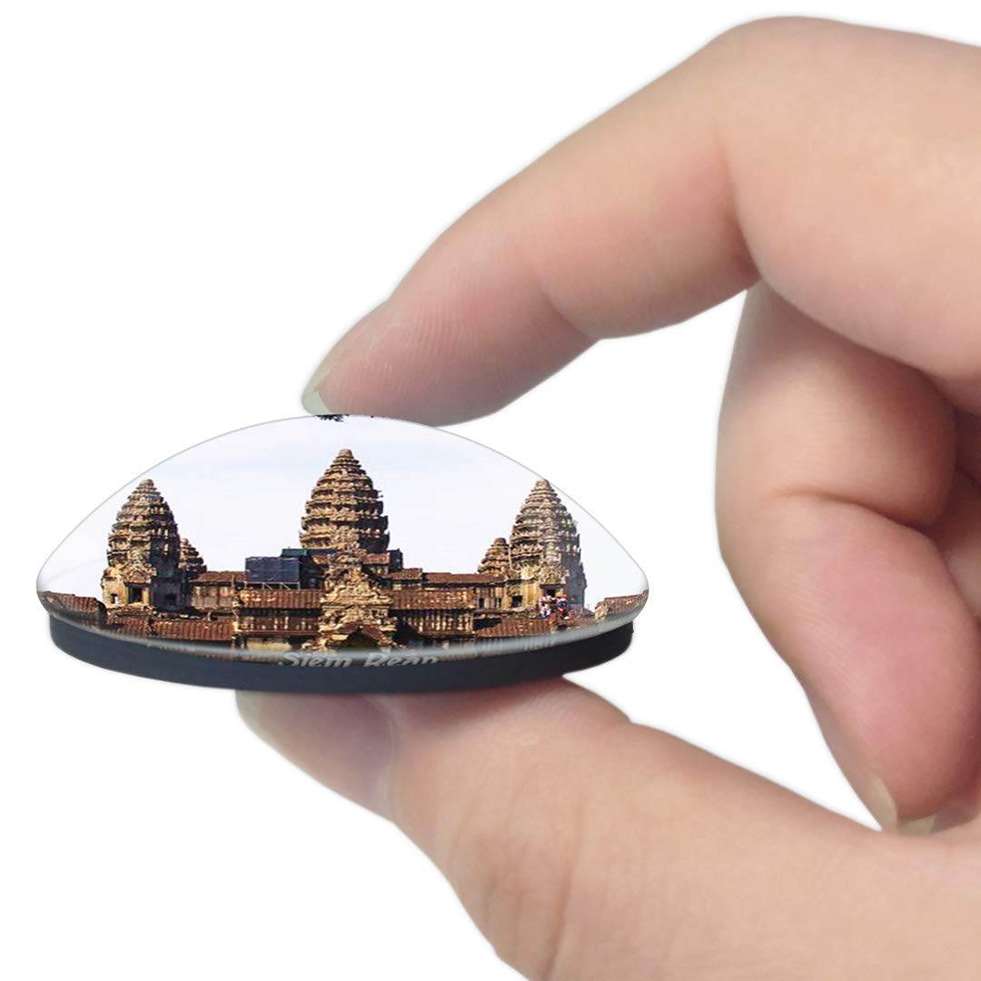 Angkor Wat Cambodia 3D Refrigerator Magnet - Siem Reap Souvenir Crystal Glass Whiteboard Fridge Magnet for Travel Memories & Home Decor