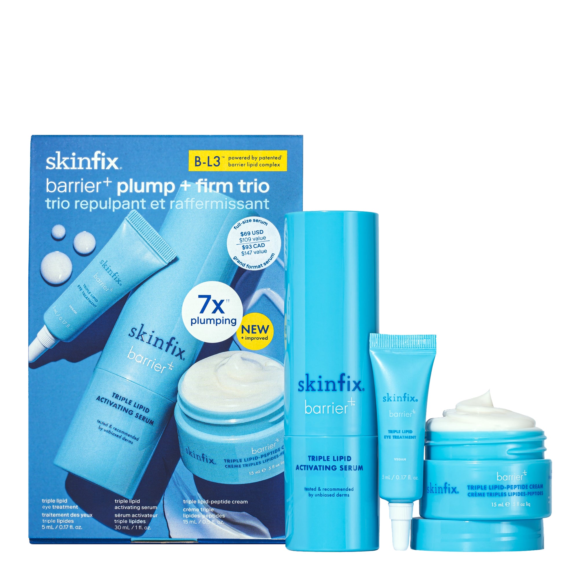 Barrier+ Plump + Firm Trio Set - Anti-Aging Skincare for Wrinkles & Fine Lines - Perfect for Night Routine & Daily Hydration