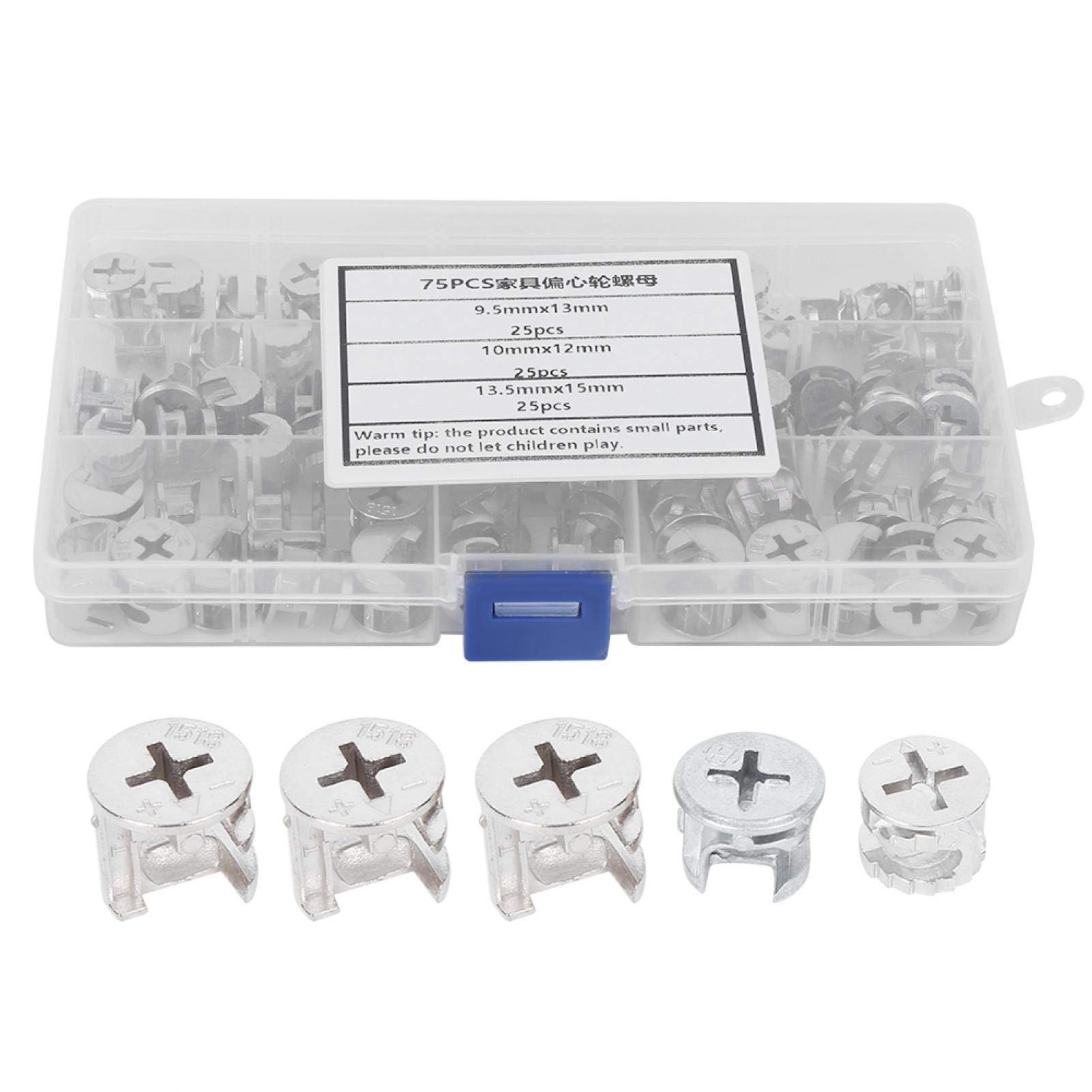 75Pcs Carbon Steel Furniture Connecting Cam Lock Fittings & Nuts - Heavy Duty Fasteners for DIY Furniture Assembly, Cabinets, Shelves & Wardrobes