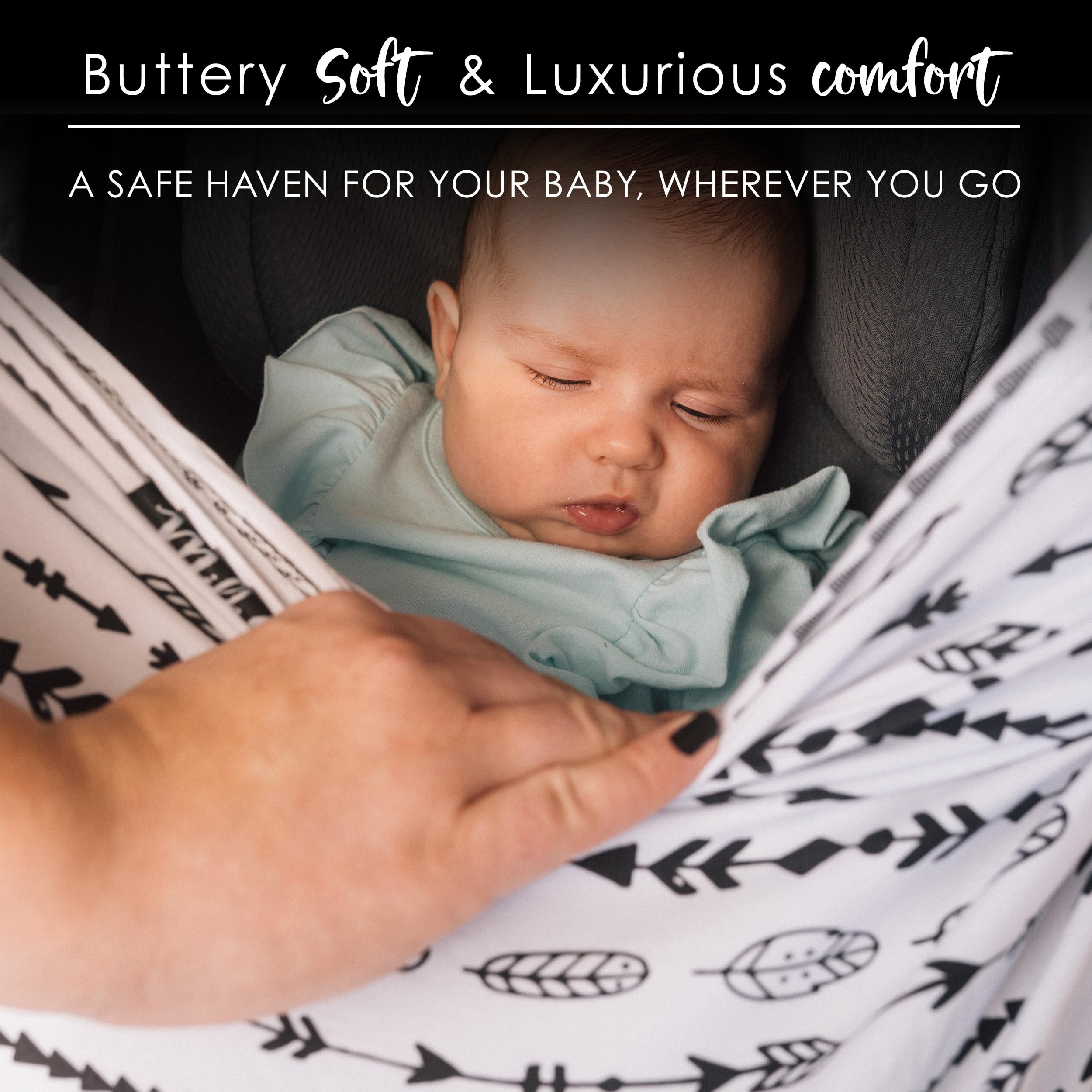 Milk Snob Original 5-in-1 Nursing Cover - Breastfeeding Cover, Baby Car Seat Canopy & Stroller Cover - All-in-One Baby Essential for Moms - Perfect Baby Shower Gift (Arrows) - Ideal for Nursing, Travel, and Outdoor Activities