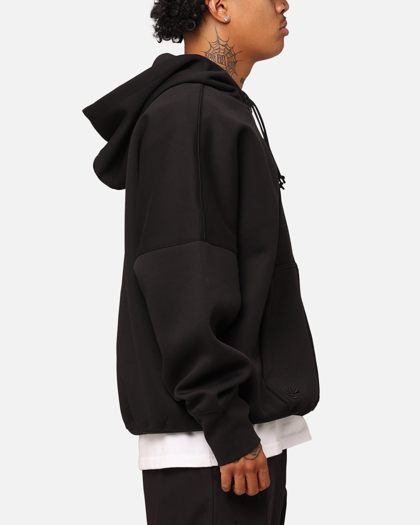 Adidas Street Neuclassics Full Zip Hoodie for Men - Black Athletic Pullover with Front Pockets | Gym, Running & Casual Wear