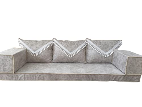 Arabic Floor Seating Sofa - Traditional Majlis Couch & Jalsa Loveseat | Oriental Style Sectional Sofa for Home Decor, Living Room & Cultural Gatherings