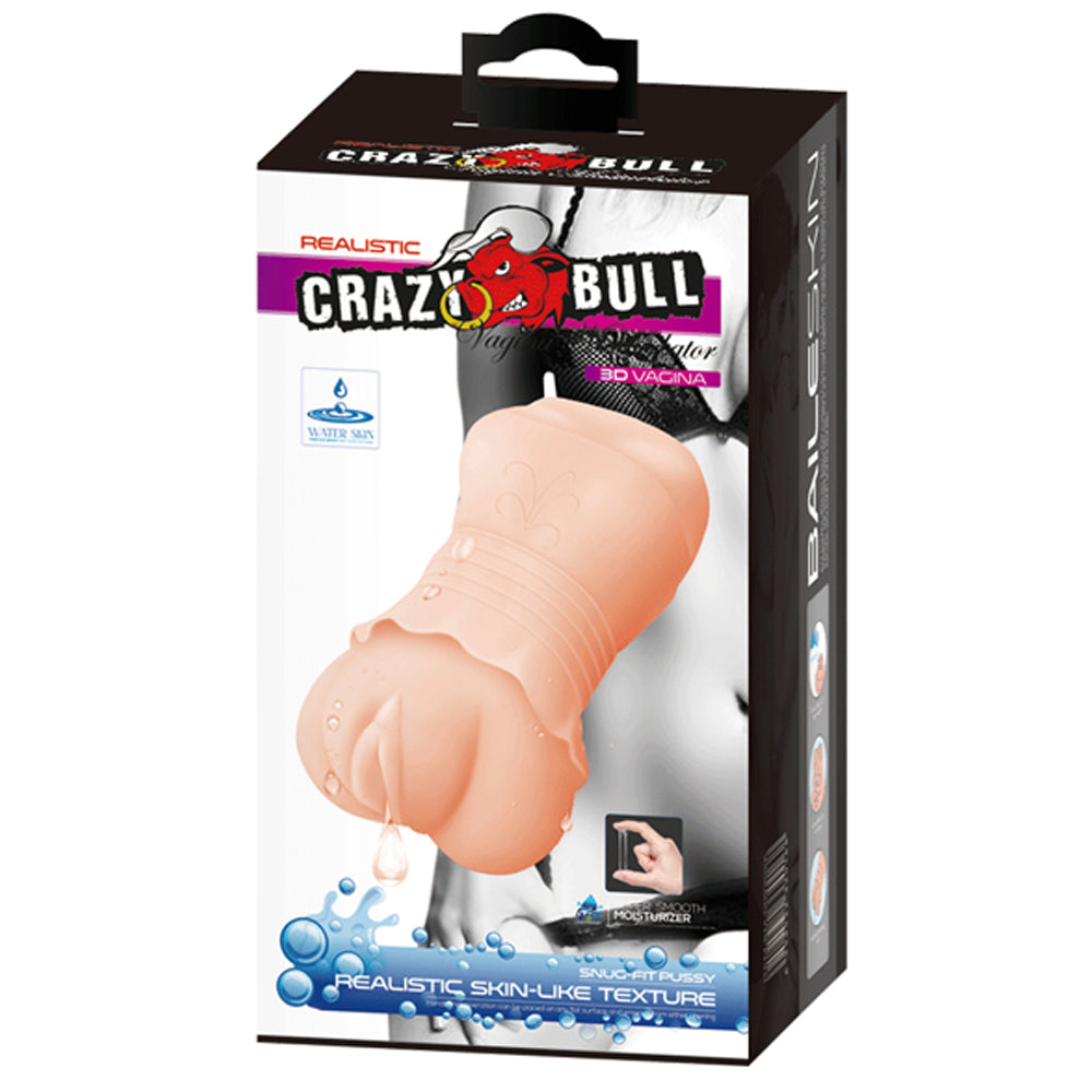 Crazy Bull Snug Fit Male Masturbator - Realistic Vagina Sleeve for Men - Perfect for Solo Pleasure & Stress Relief at Home