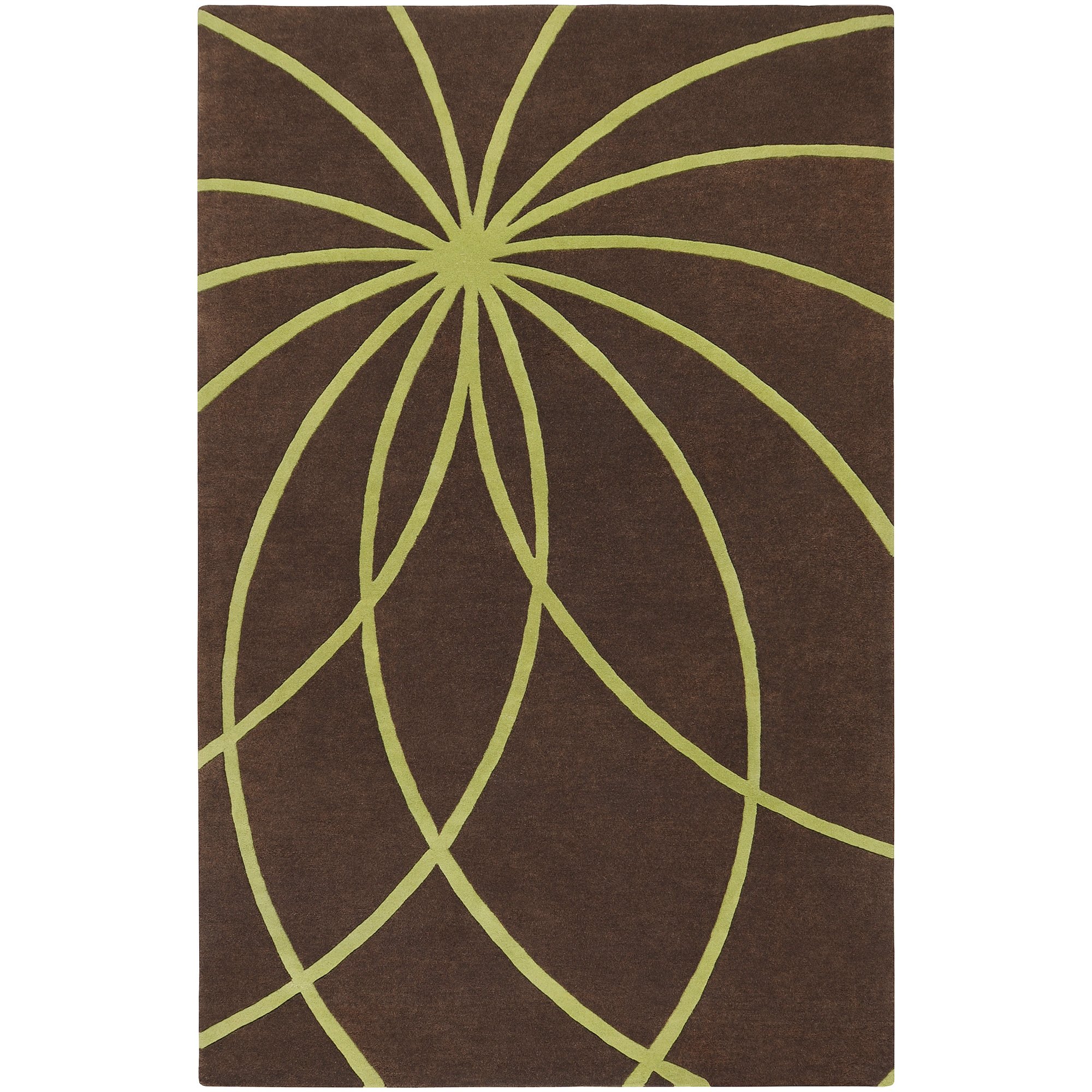 Surya Forum FM-7073 Contemporary Hand-Tufted 100% Wool Dark Chocolate 6-Foot Round Abstract Area Rug for Living Room, Bedroom & Office Decor