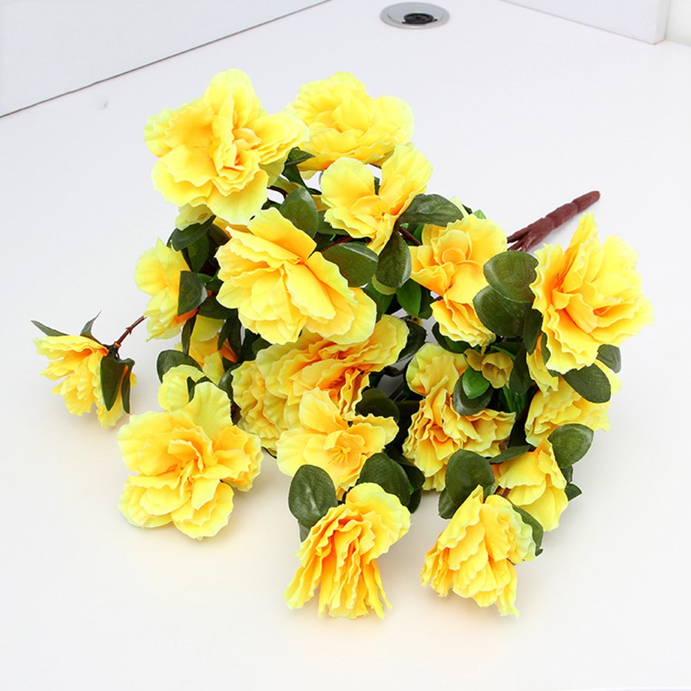 Lopkey 12-Pack Fake Azalea Artificial Flowers Bouquet for Wedding, Home, Office, and Party Decor - Realistic Silk Floral Arrangement for Centerpieces, Tables, and DIY Crafts