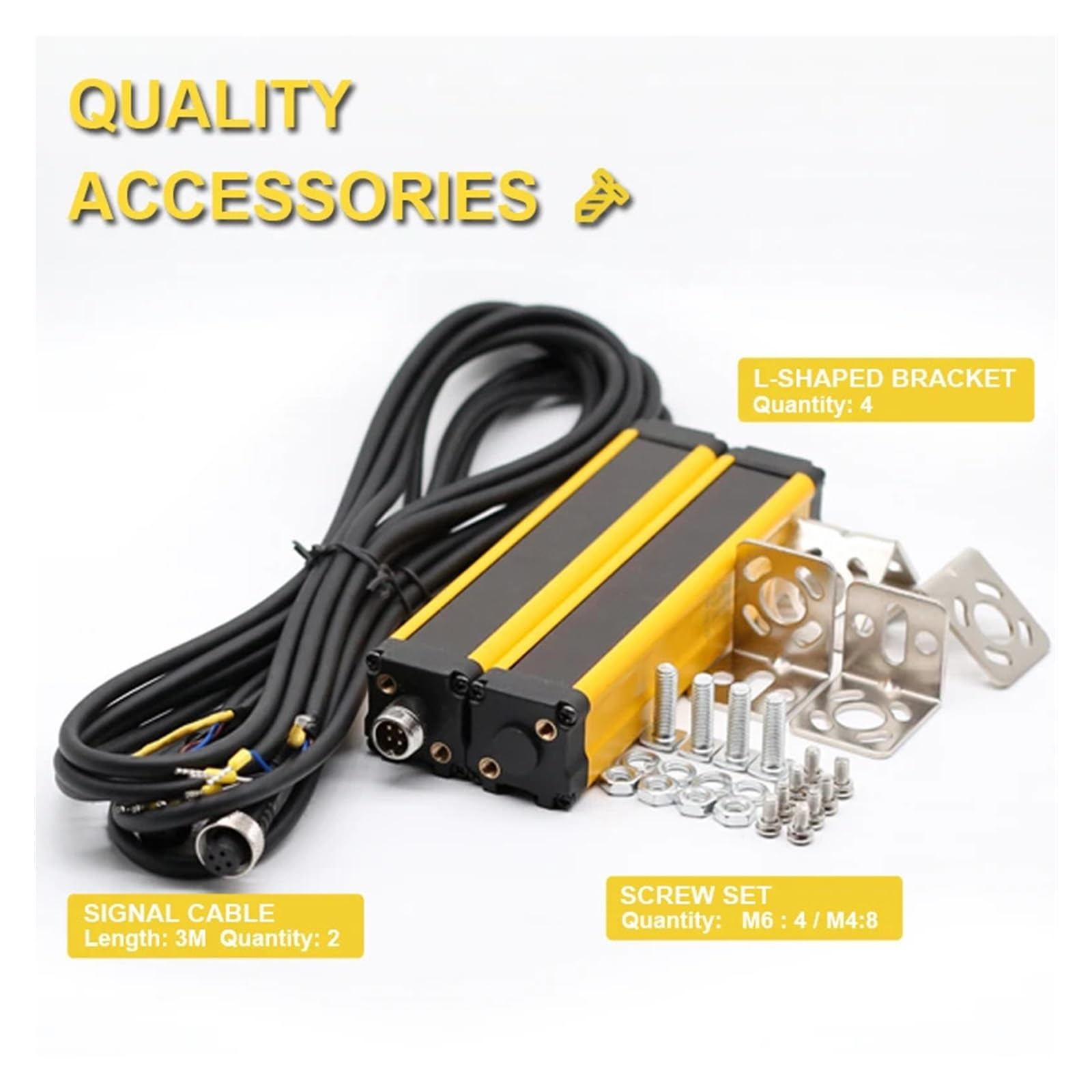 CAARLA Safety Light Curtain Sensor - 4-42 Beam Photoelectric Switch with 10mm Resolution | 3/5/10M Protection Range | NPN/PNP Universal (APS30-1010, 3m Distance) | Ideal for Industrial Machinery Safety & Automated Production Lines
