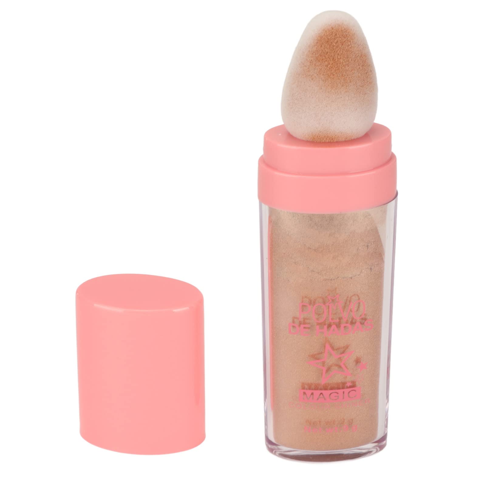 Shimmer Highlighter Powder Stick - Non-Sticky Brightening Body Luminizer with Puff | Sparkle Makeup for Face, Lips & Body (Shade 03) | Perfect for Night Out, Photo Shoots & Festival Glam