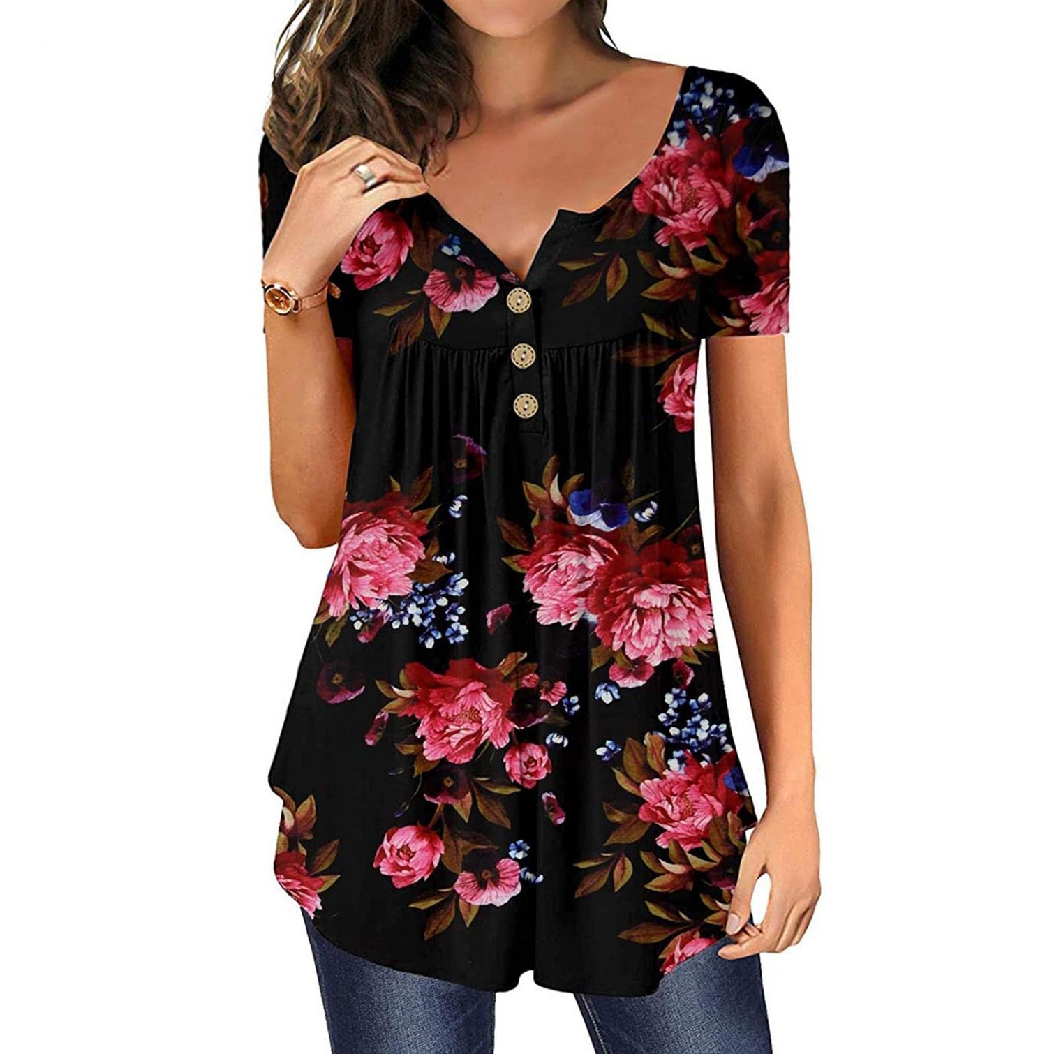 Oversized V Neck Short Sleeve T-Shirts for Women - Casual Loose Fit Tops for Everyday Wear, Lounge, and Street Style