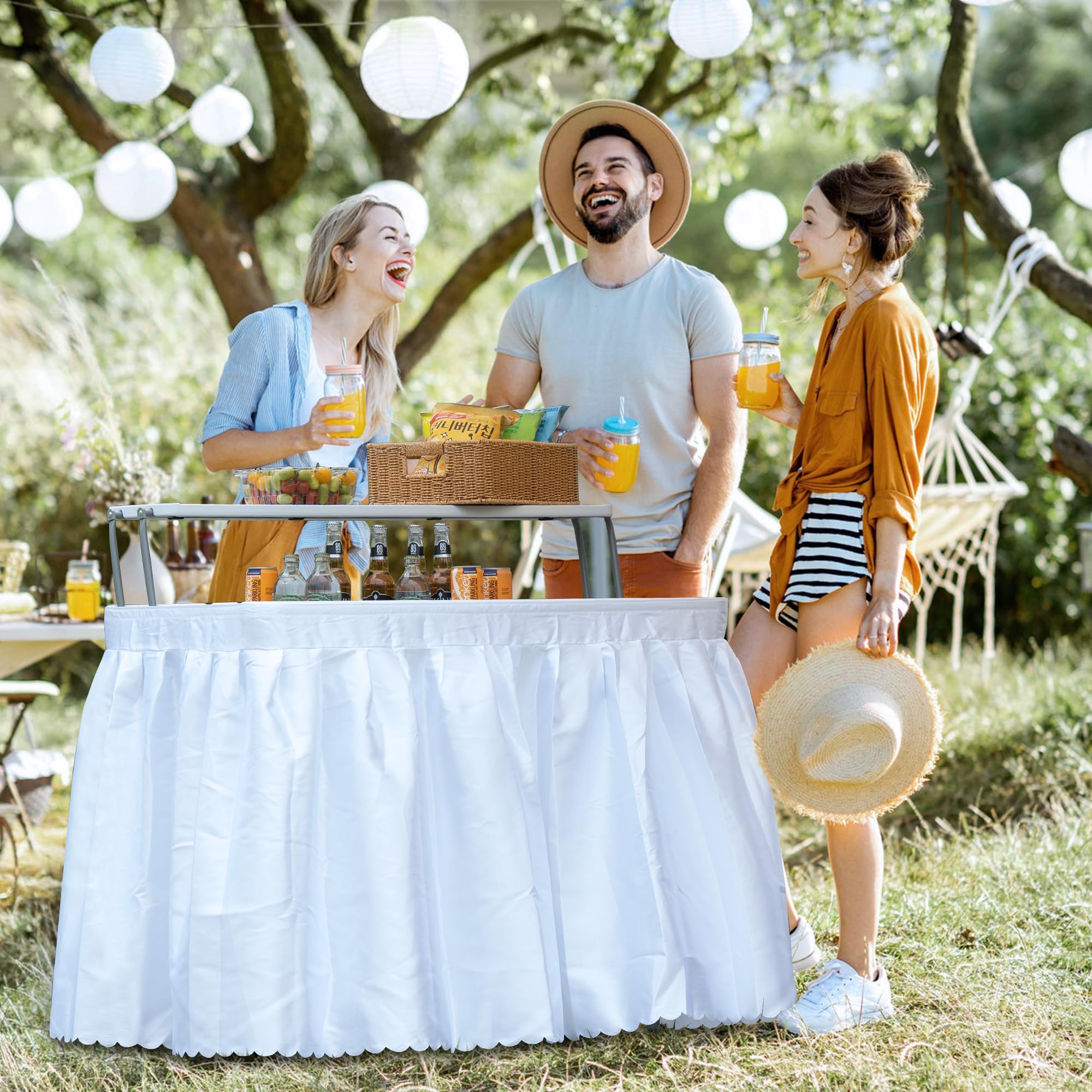 **Portable Folding Ice Cooler Table with Removable Skirt, Large Sink & Drain – Perfect for Outdoor BBQs, Camping & Tailgating Parties**