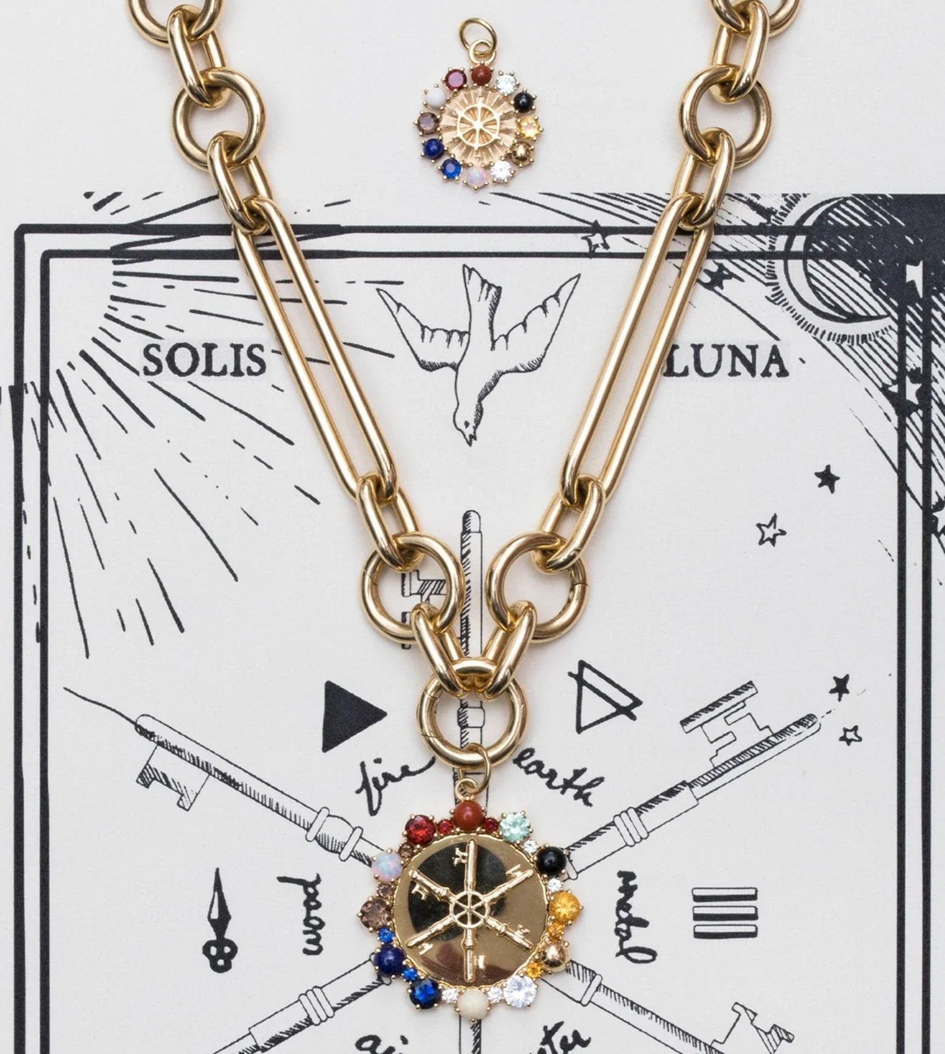 Foundational Keys Inner Light Large Medallion - Spiritual Jewelry for Meditation, Yoga & Energy Healing | Perfect for Reiki Practitioners & Holistic Therapists
