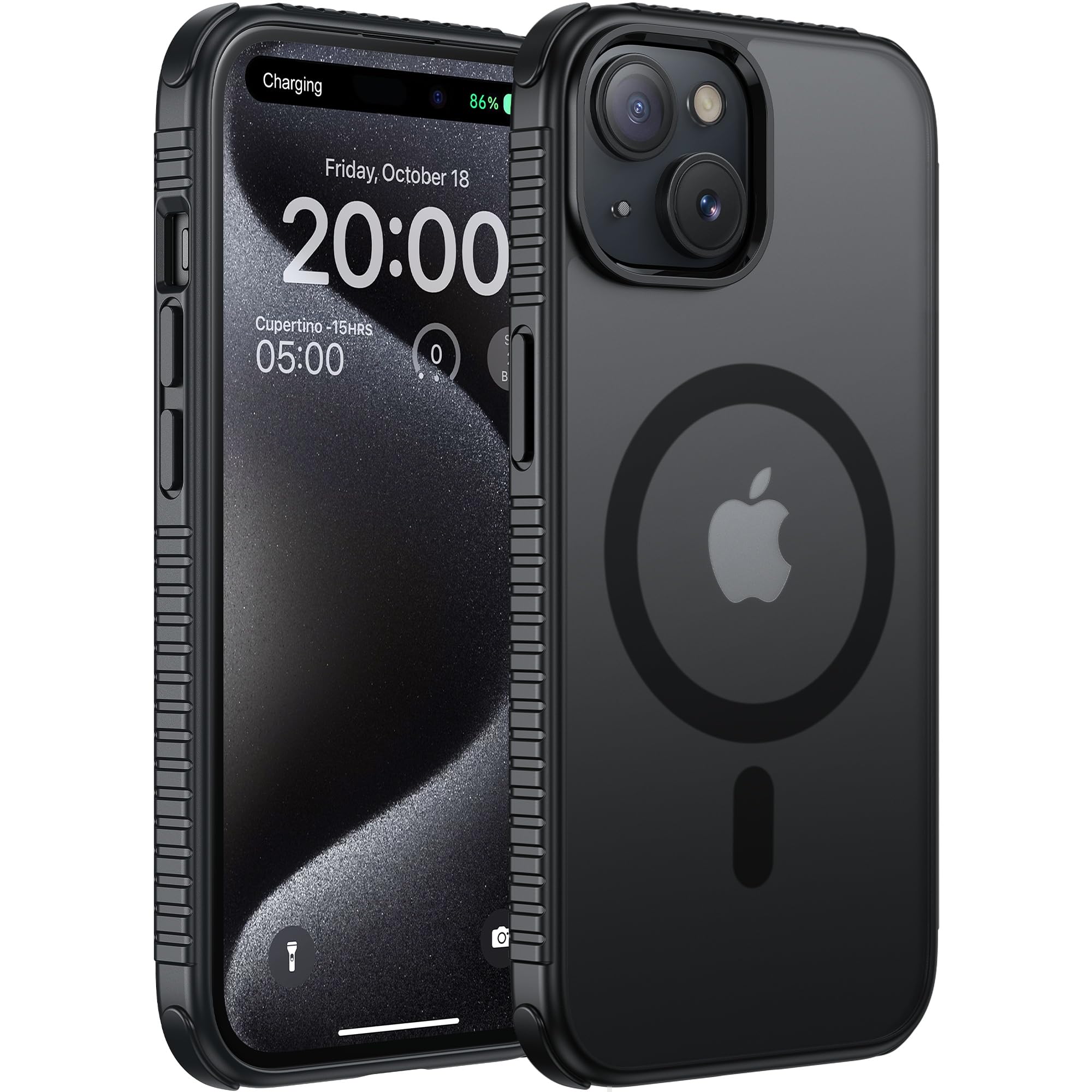 SUCGLES Magnetic iPhone 14 Plus Case with MagSafe - Ultra Strong Magnet, 12FT Military Drop Protection, Slim Matte Translucent Cover (6.7